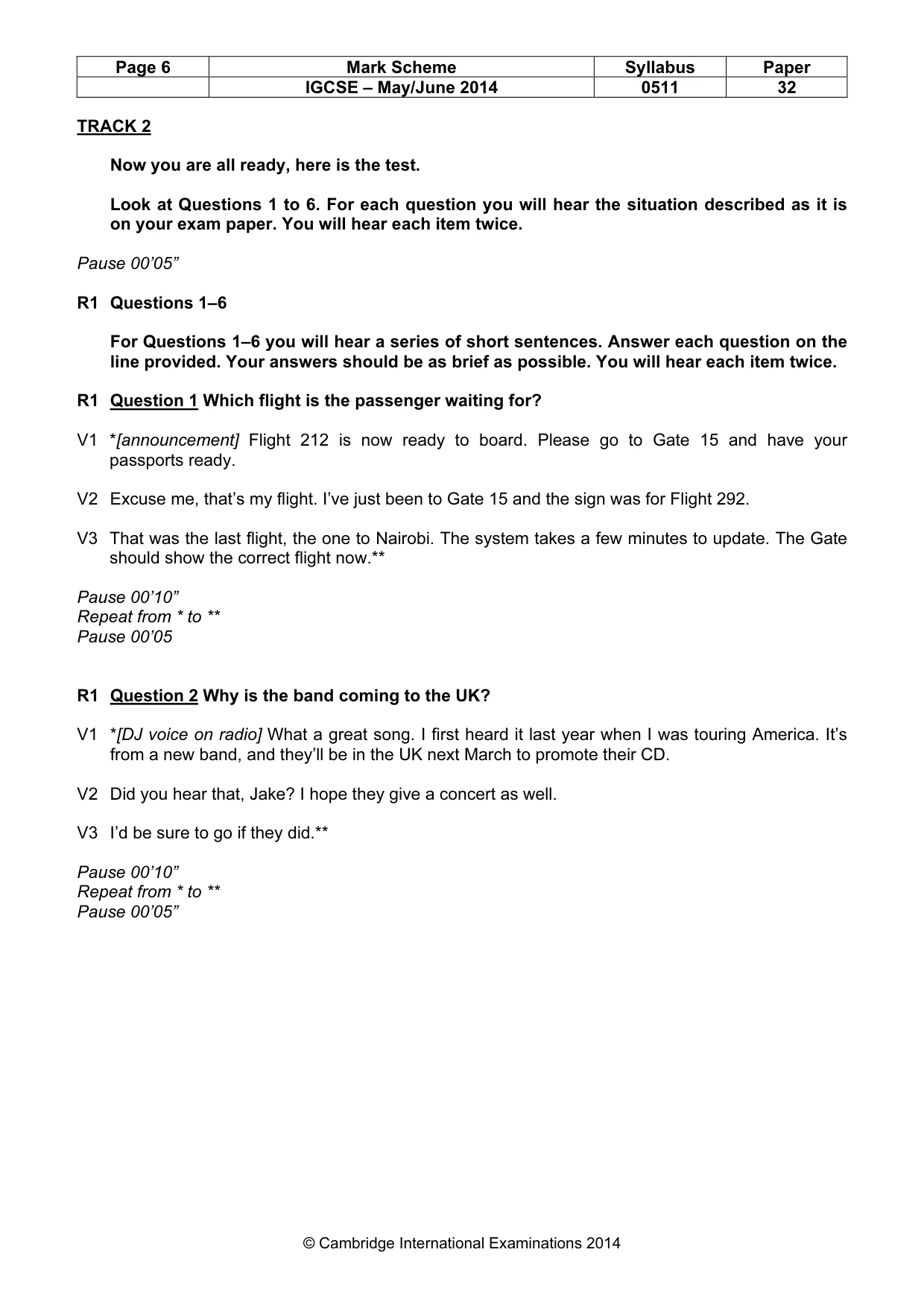 Mark scheme, page 6 of 14