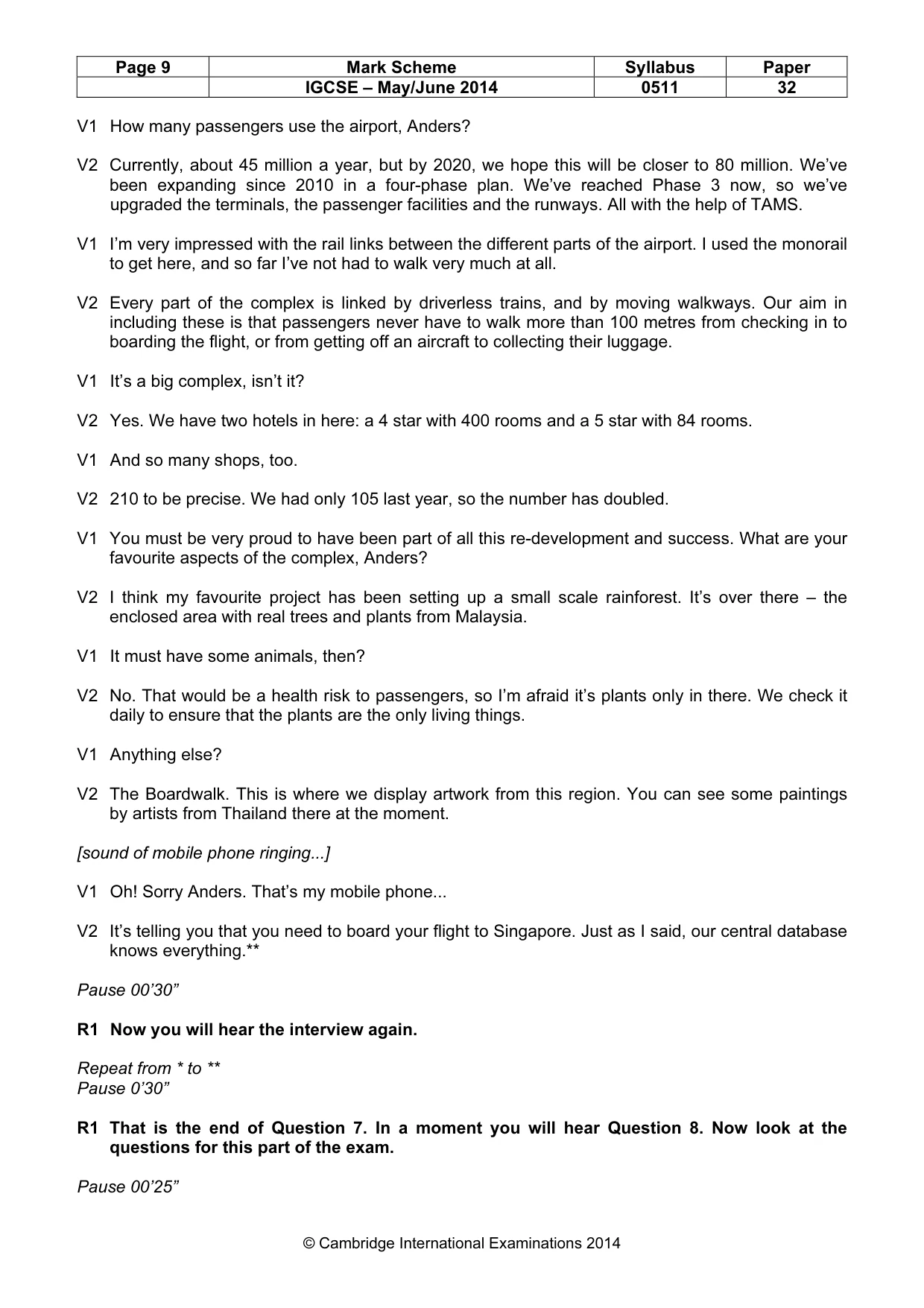 Mark scheme, page 9 of 14