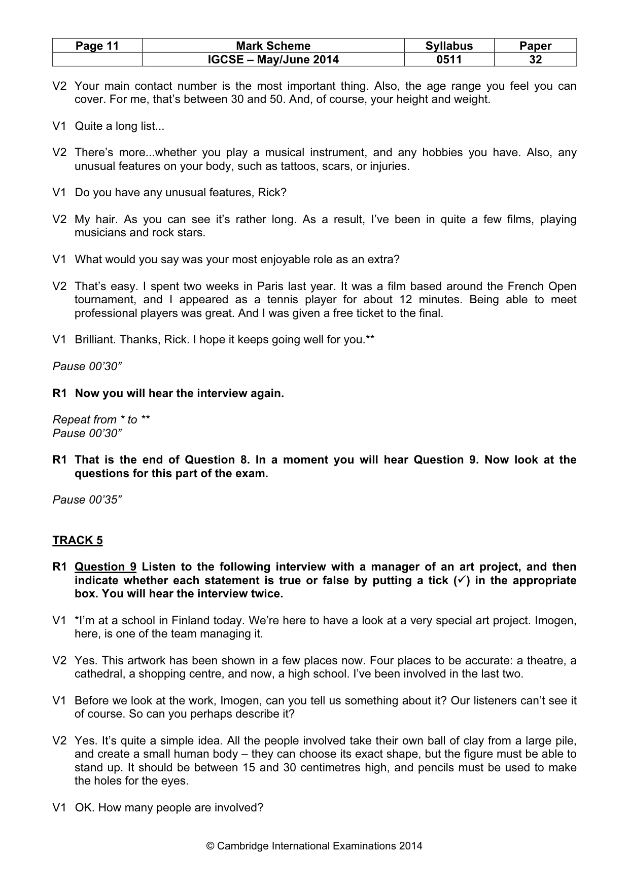 Mark scheme, page 11 of 14
