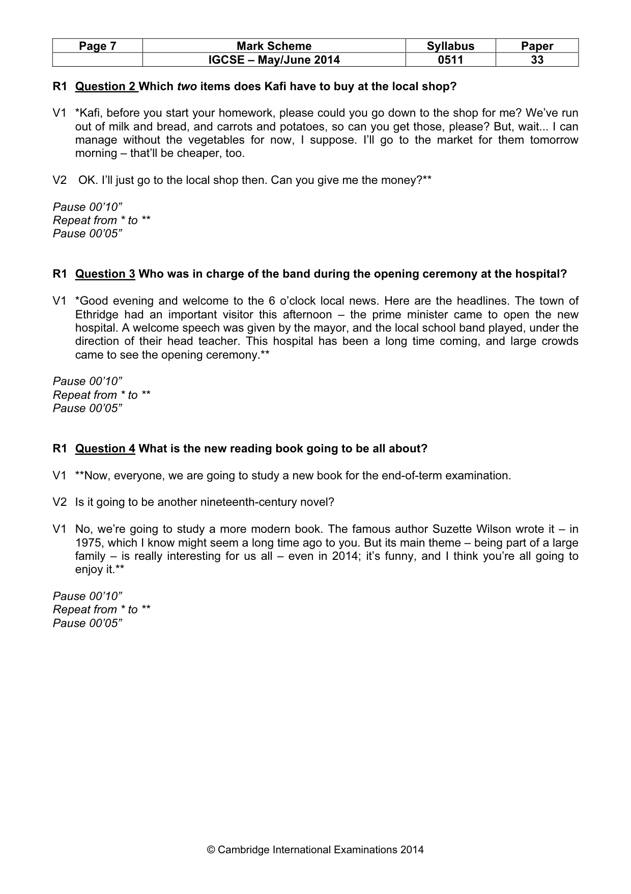 Mark scheme, page 7 of 15