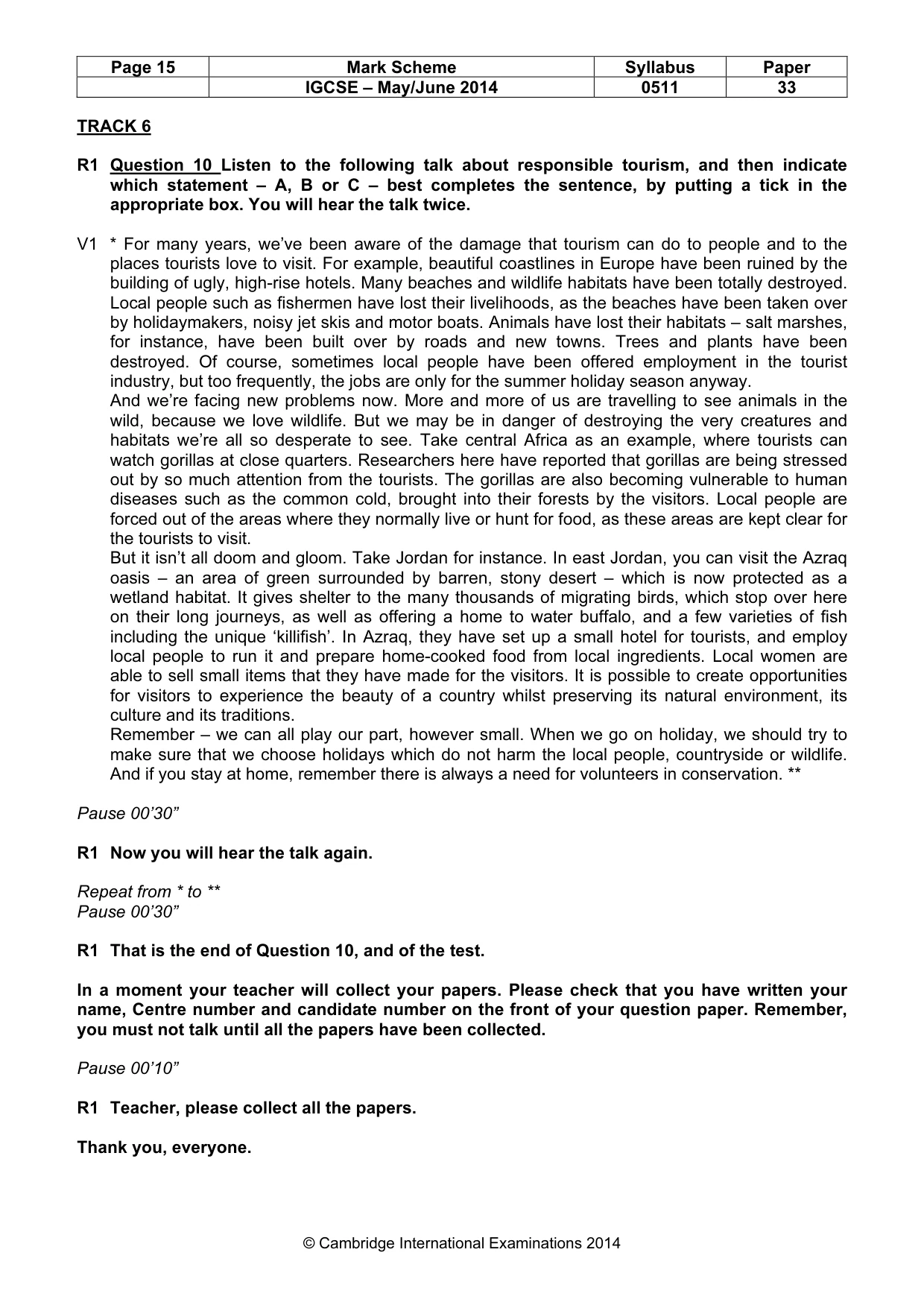 Mark scheme, page 15 of 15