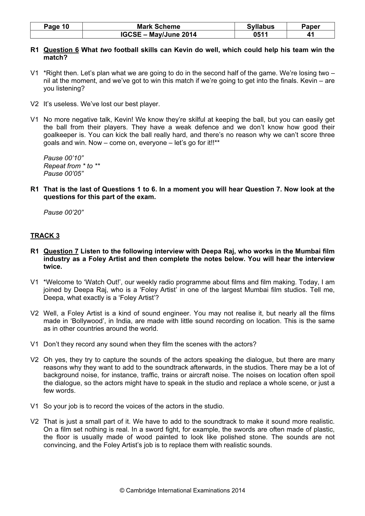 Mark scheme, page 10 of 16