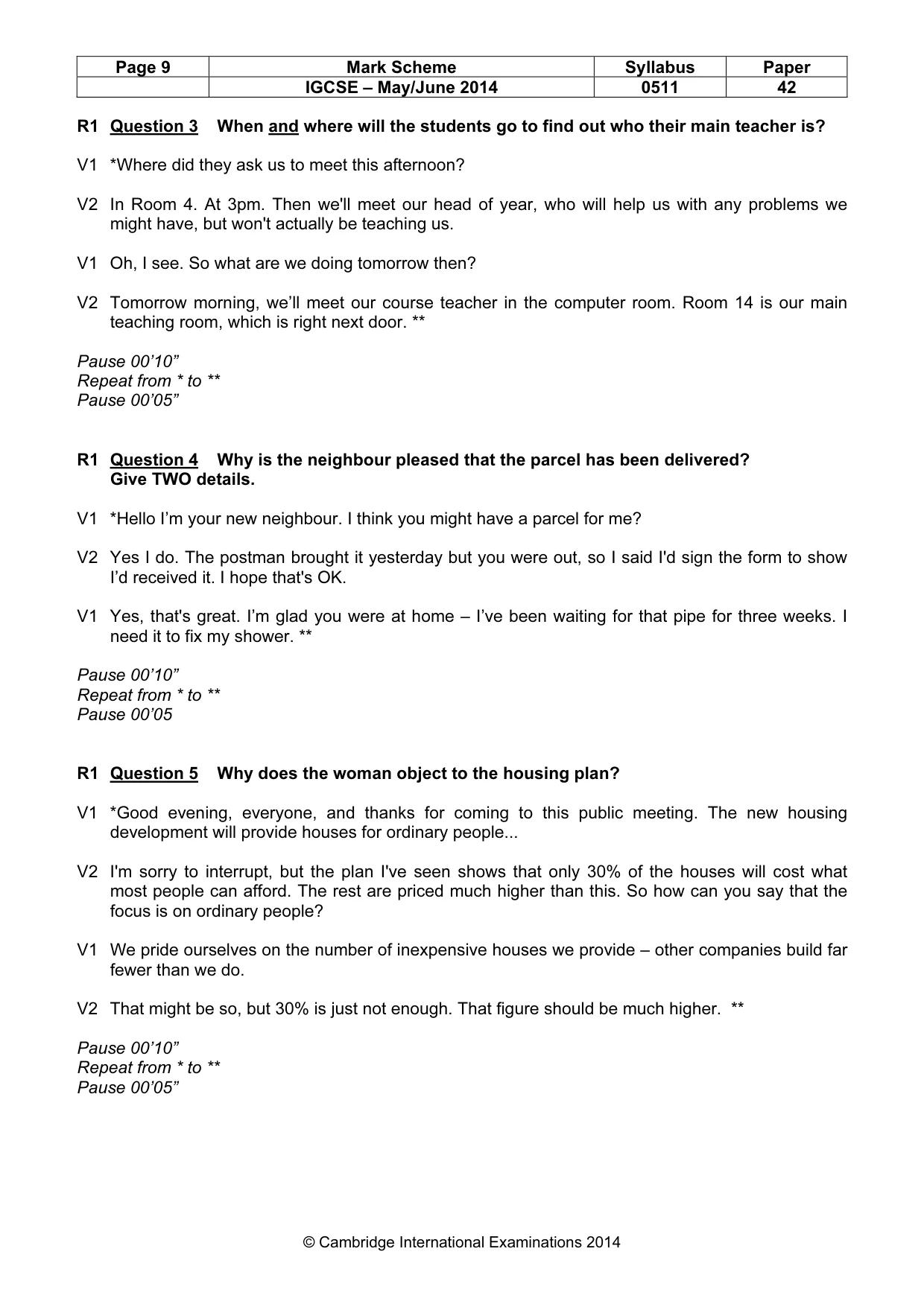 Mark scheme, page 9 of 17