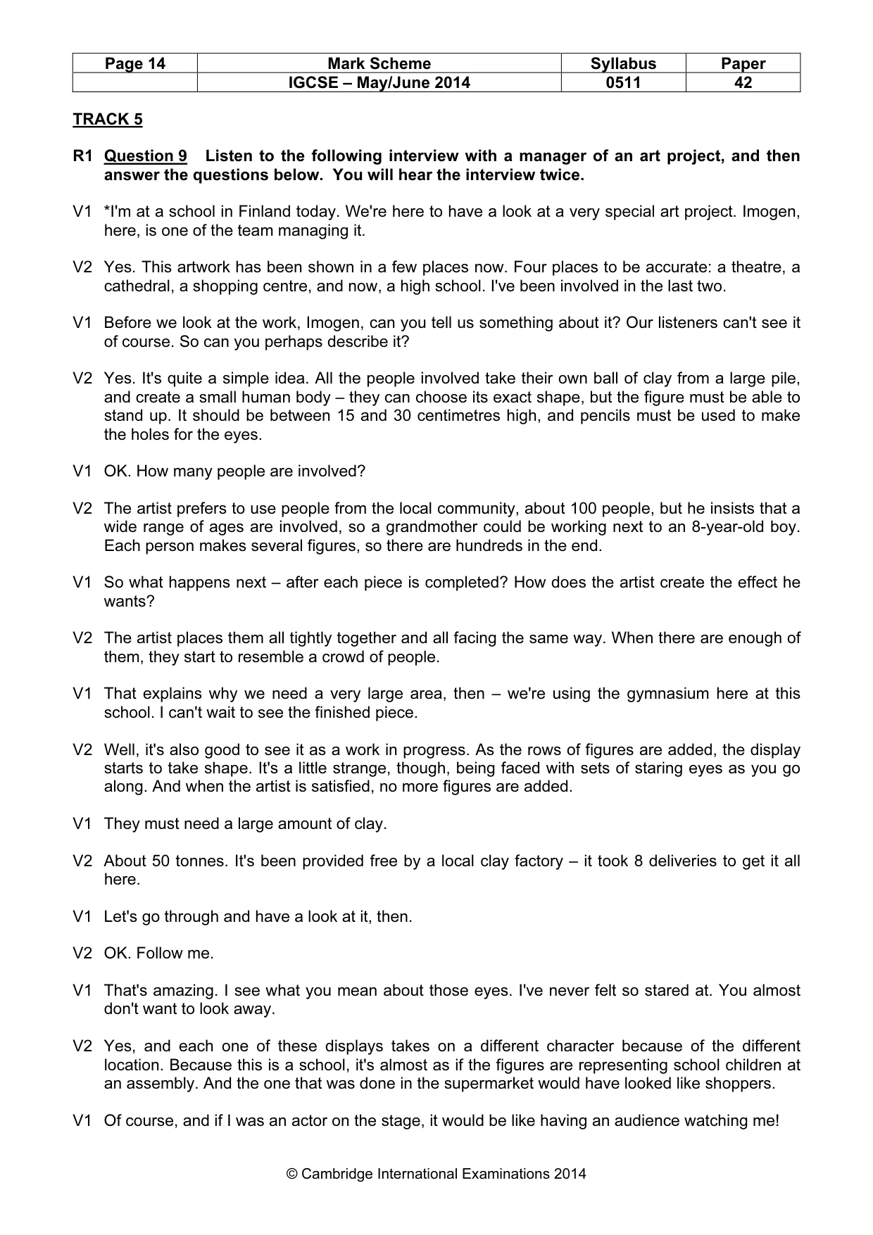 Mark scheme, page 14 of 17