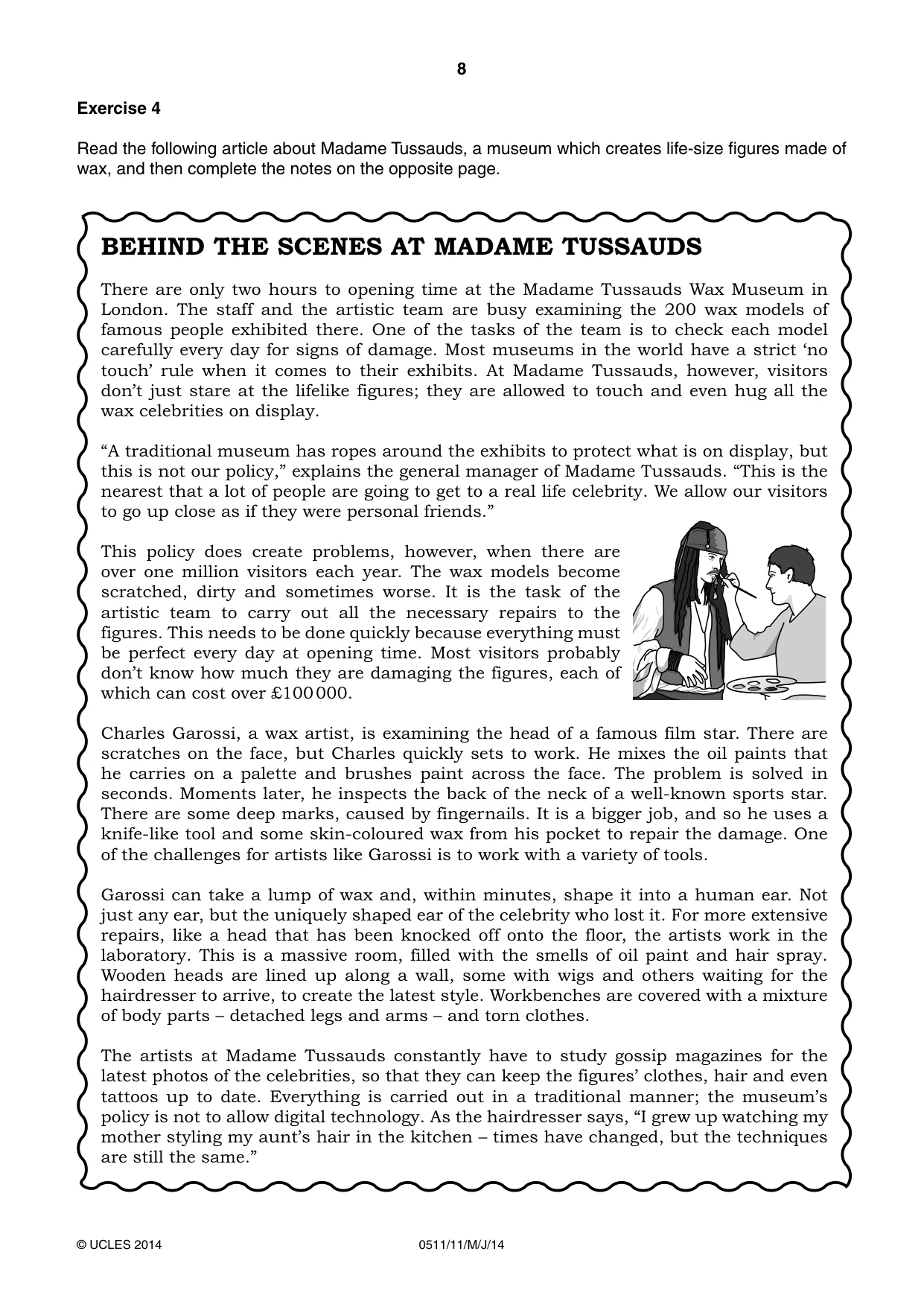 Cambridge IGCSE English - Second Language (count-in oral) 0511 2014 May/June Paper 1 · Variant 1 question paper, page 8 of 16