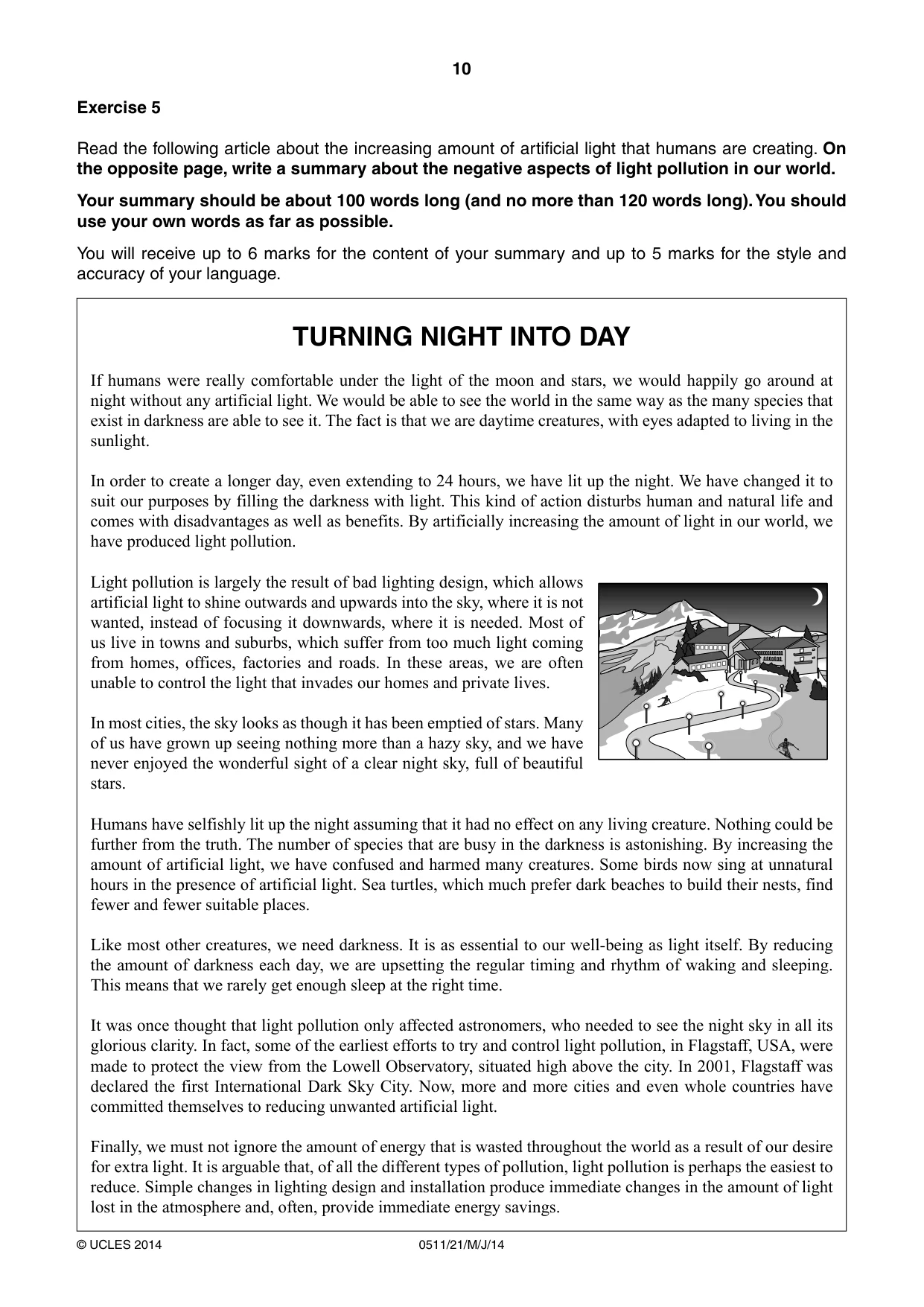 Cambridge IGCSE English - Second Language (count-in oral) 0511 2014 May/June Paper 2 · Variant 1 question paper, page 10 of 16