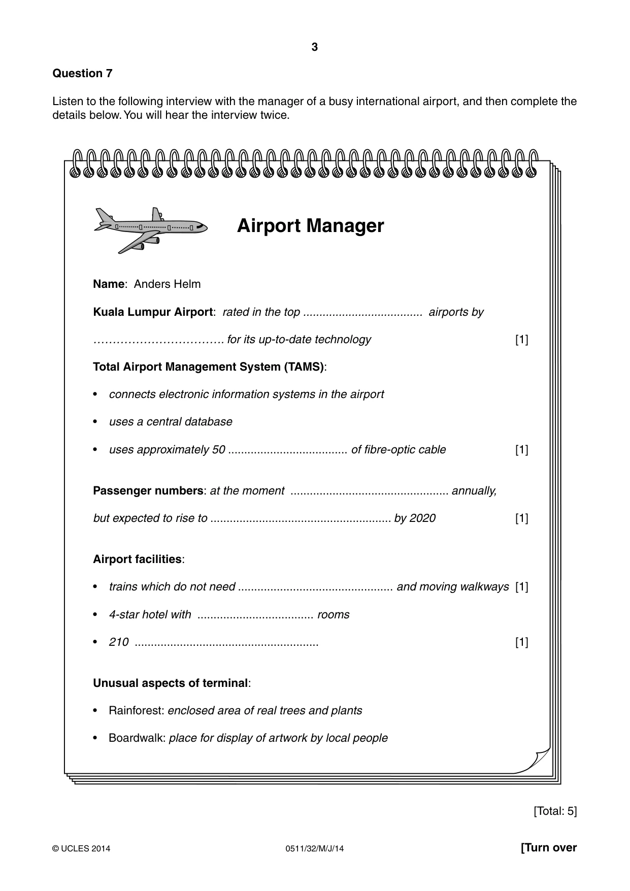 Cambridge IGCSE English - Second Language (count-in oral) 0511 2014 May/June Paper 3 · Variant 2 question paper, page 3 of 8