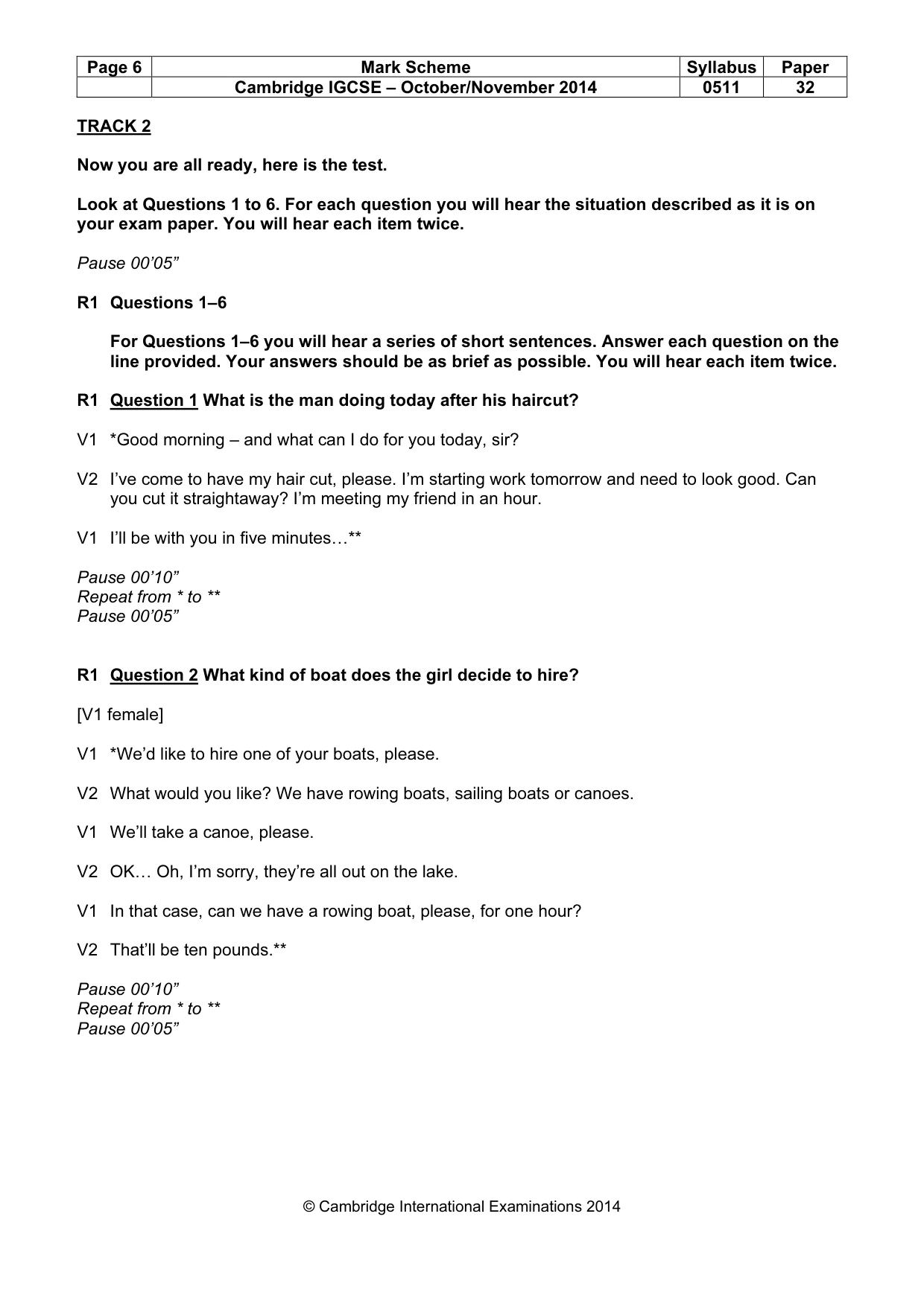 Mark scheme, page 6 of 16