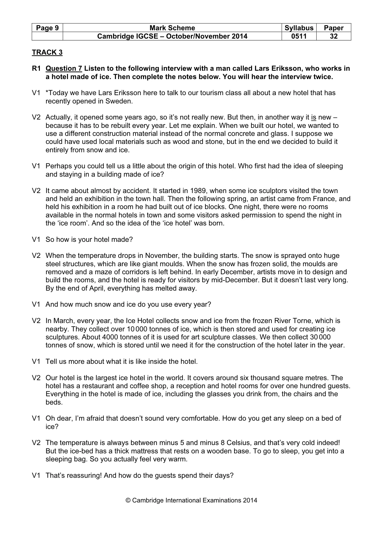 Mark scheme, page 9 of 16