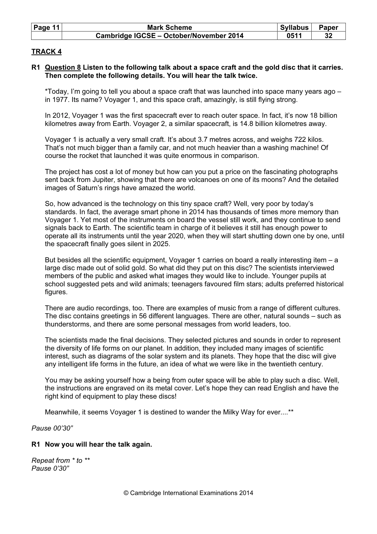 Mark scheme, page 11 of 16