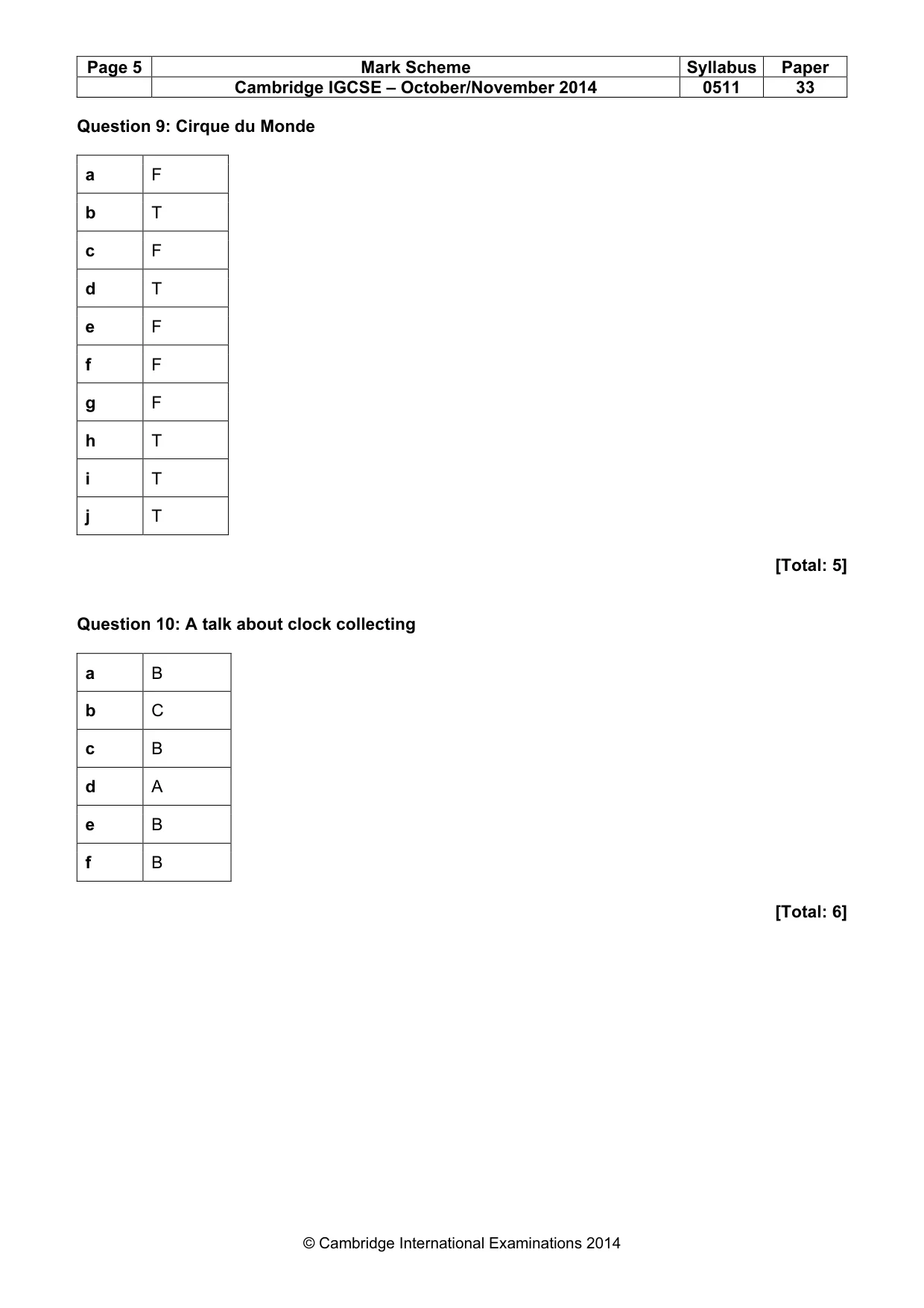 Mark scheme, page 5 of 17