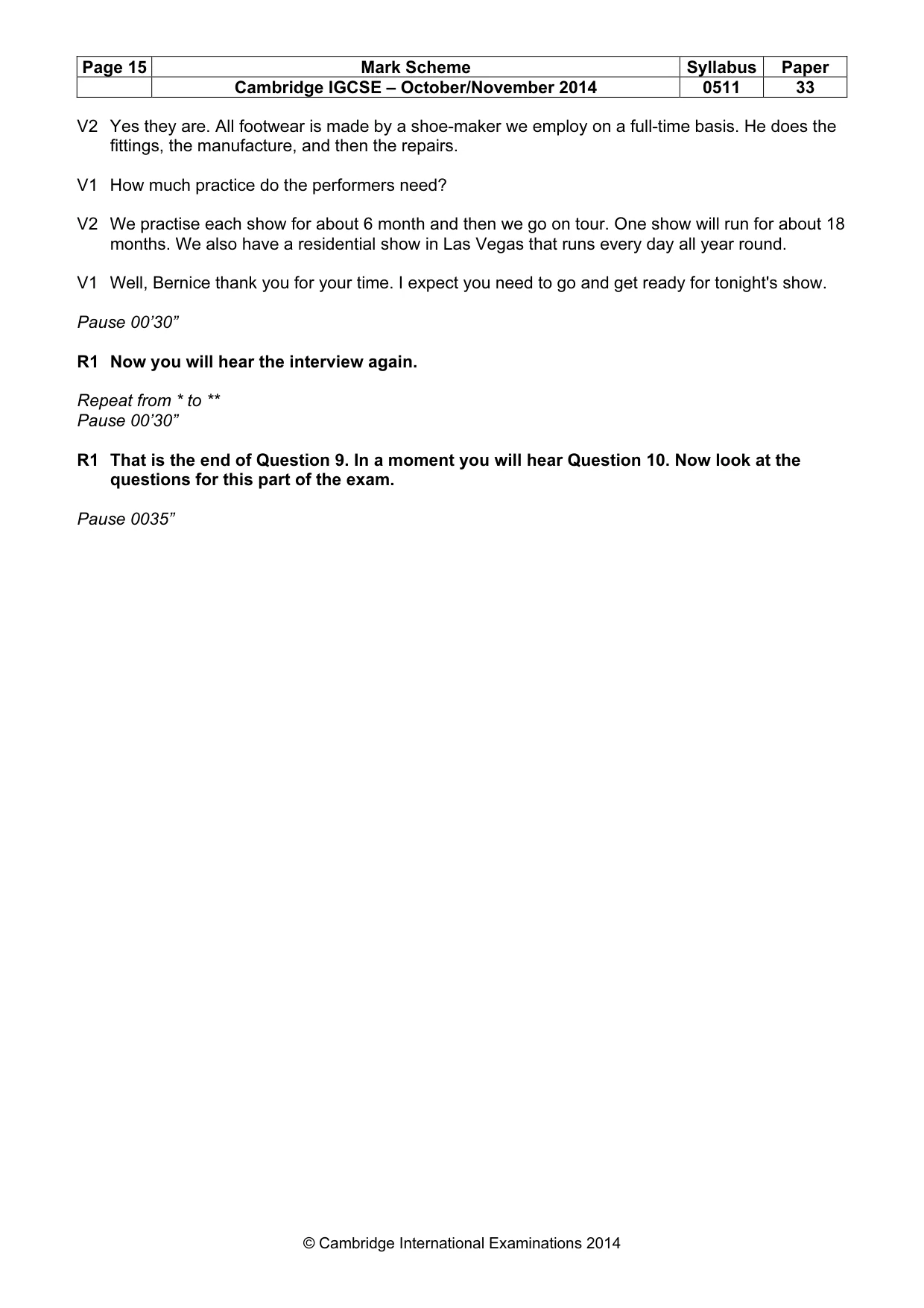 Mark scheme, page 15 of 17