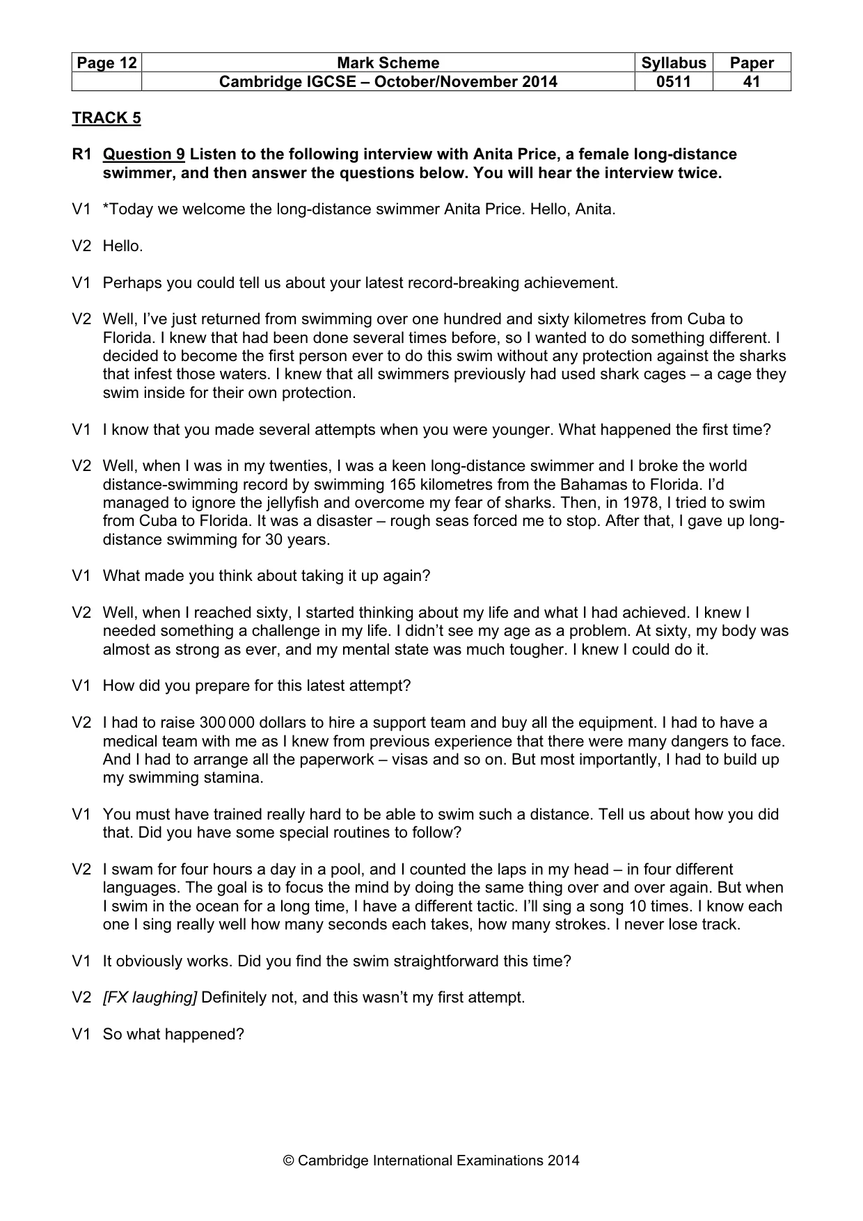 Mark scheme, page 12 of 14