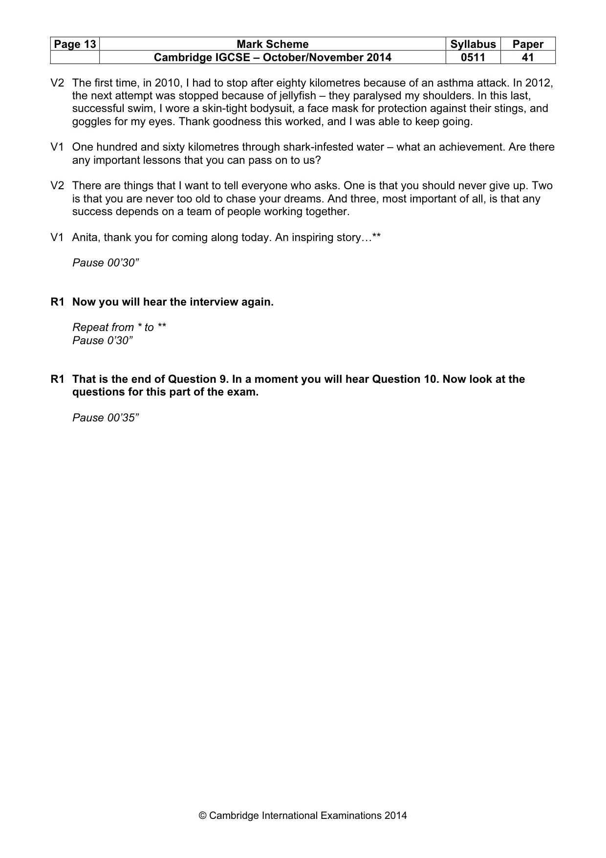 Mark scheme, page 13 of 14