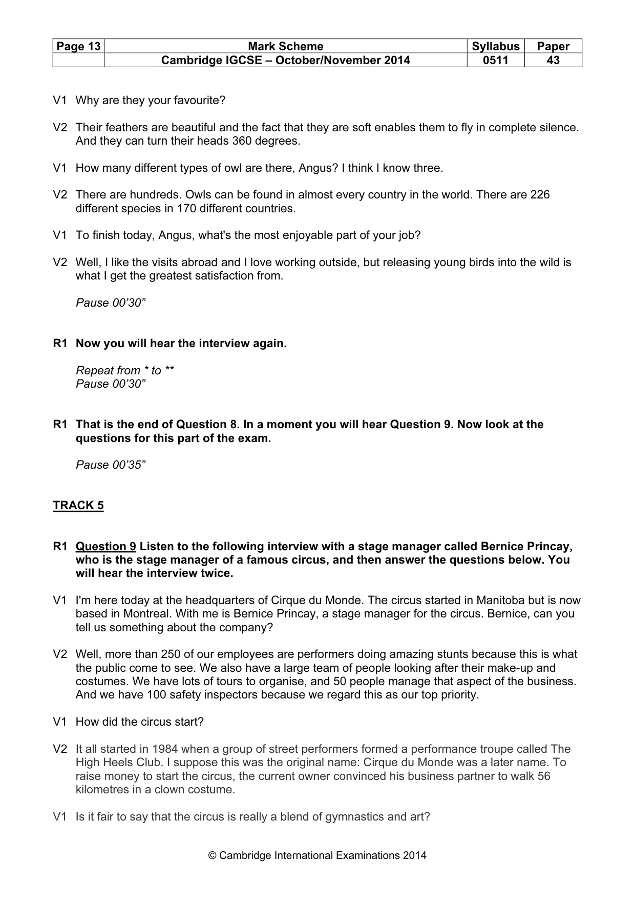 Mark scheme, page 13 of 15