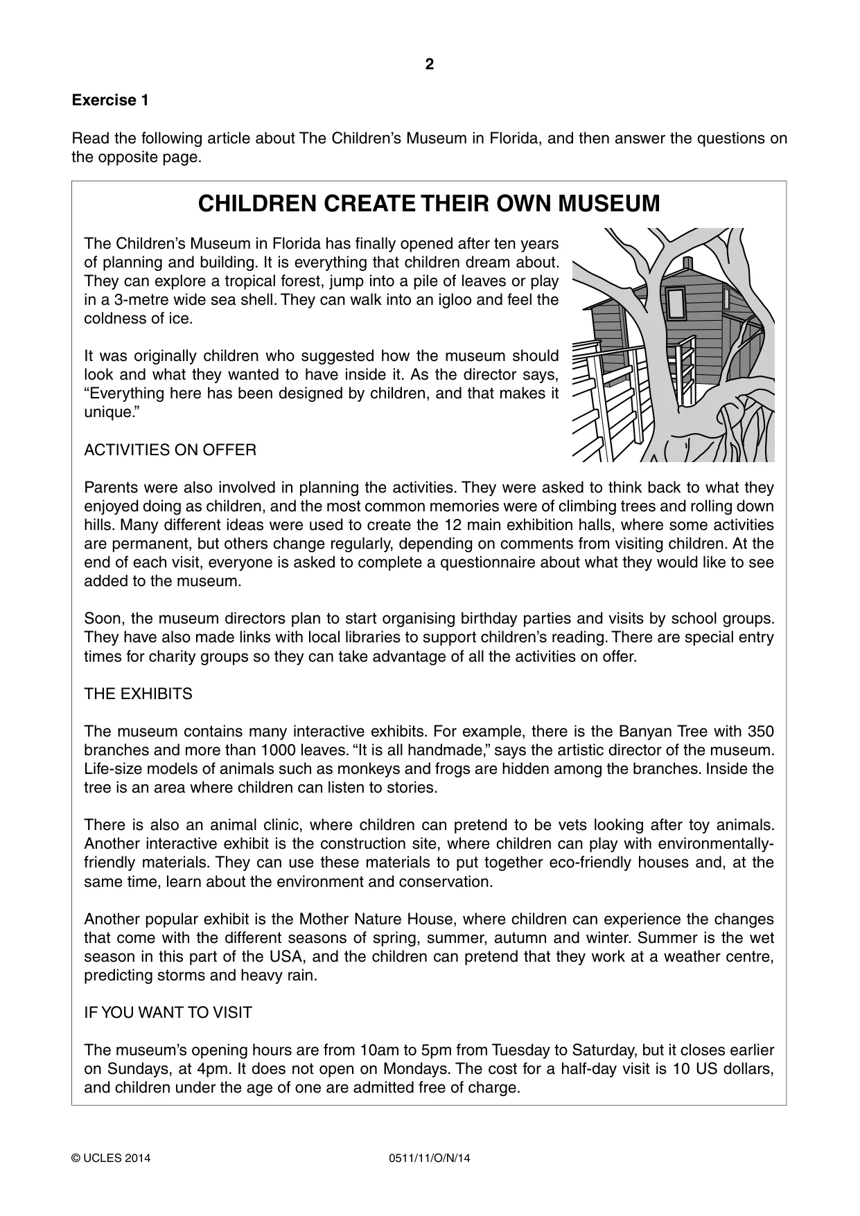 Cambridge IGCSE English - Second Language (count-in oral) 0511 2014 Oct/Nov Paper 1 · Variant 1 question paper, page 2 of 16