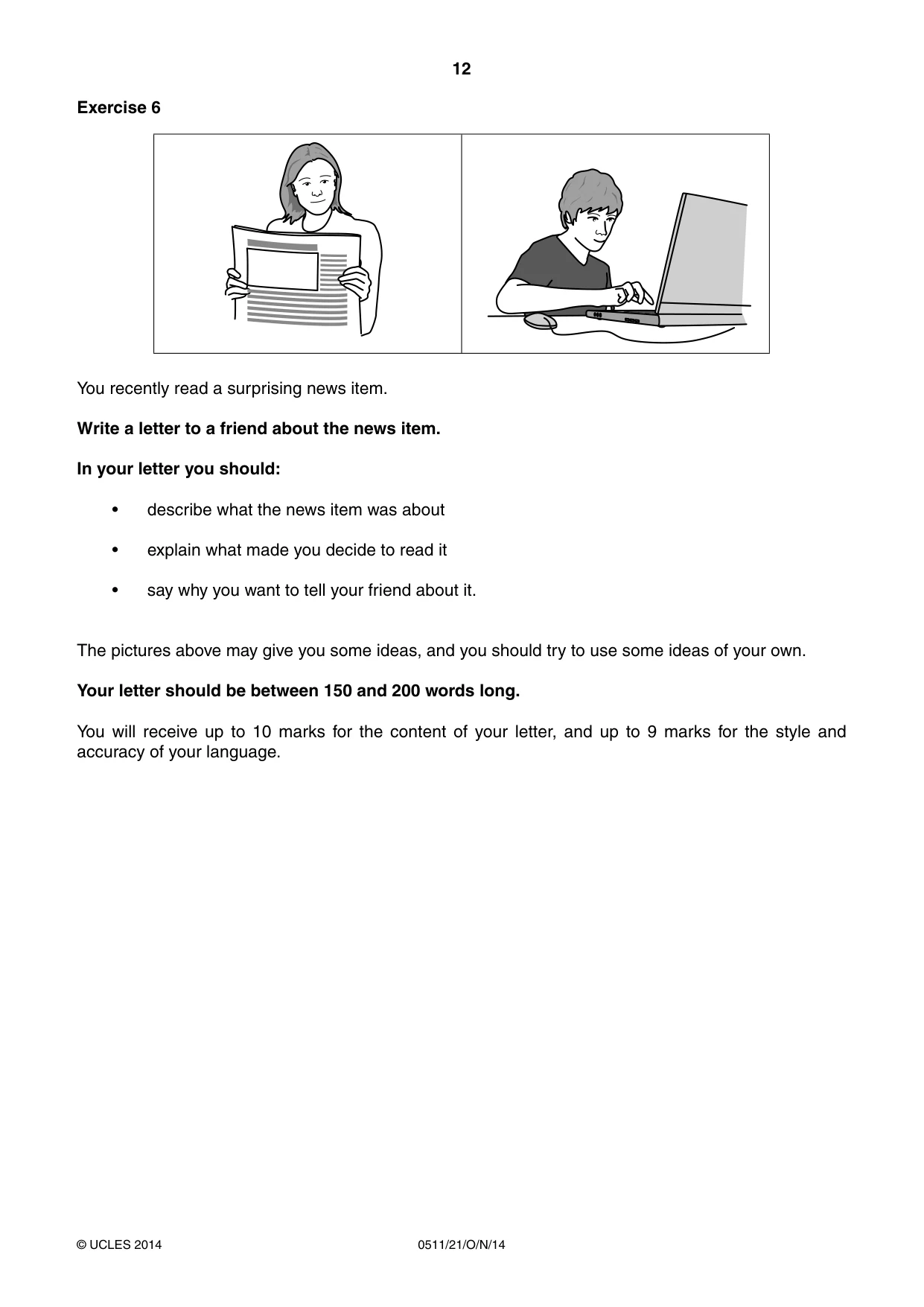 Cambridge IGCSE English - Second Language (count-in oral) 0511 2014 Oct/Nov Paper 2 · Variant 1 question paper, page 12 of 16