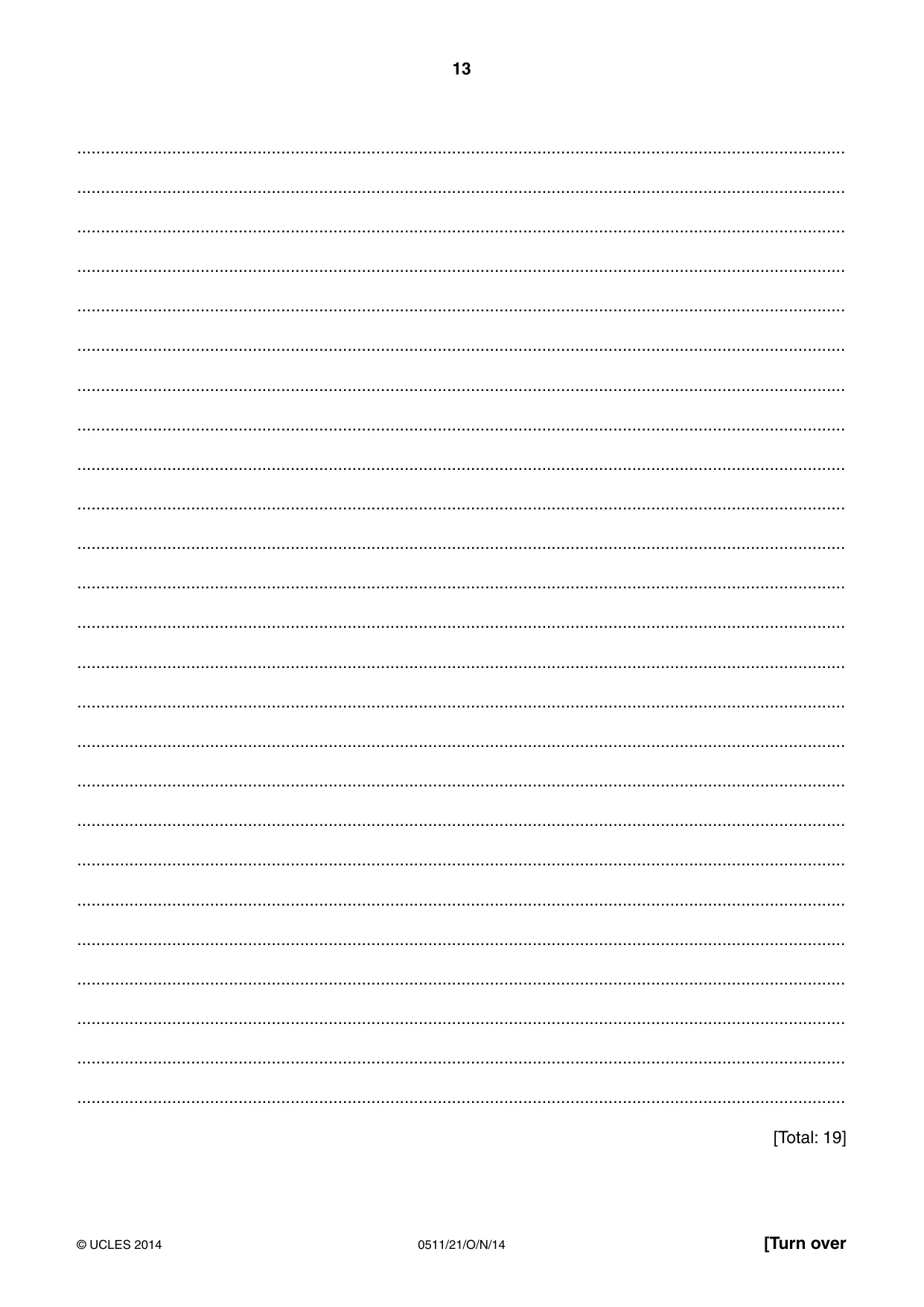 Cambridge IGCSE English - Second Language (count-in oral) 0511 2014 Oct/Nov Paper 2 · Variant 1 question paper, page 13 of 16