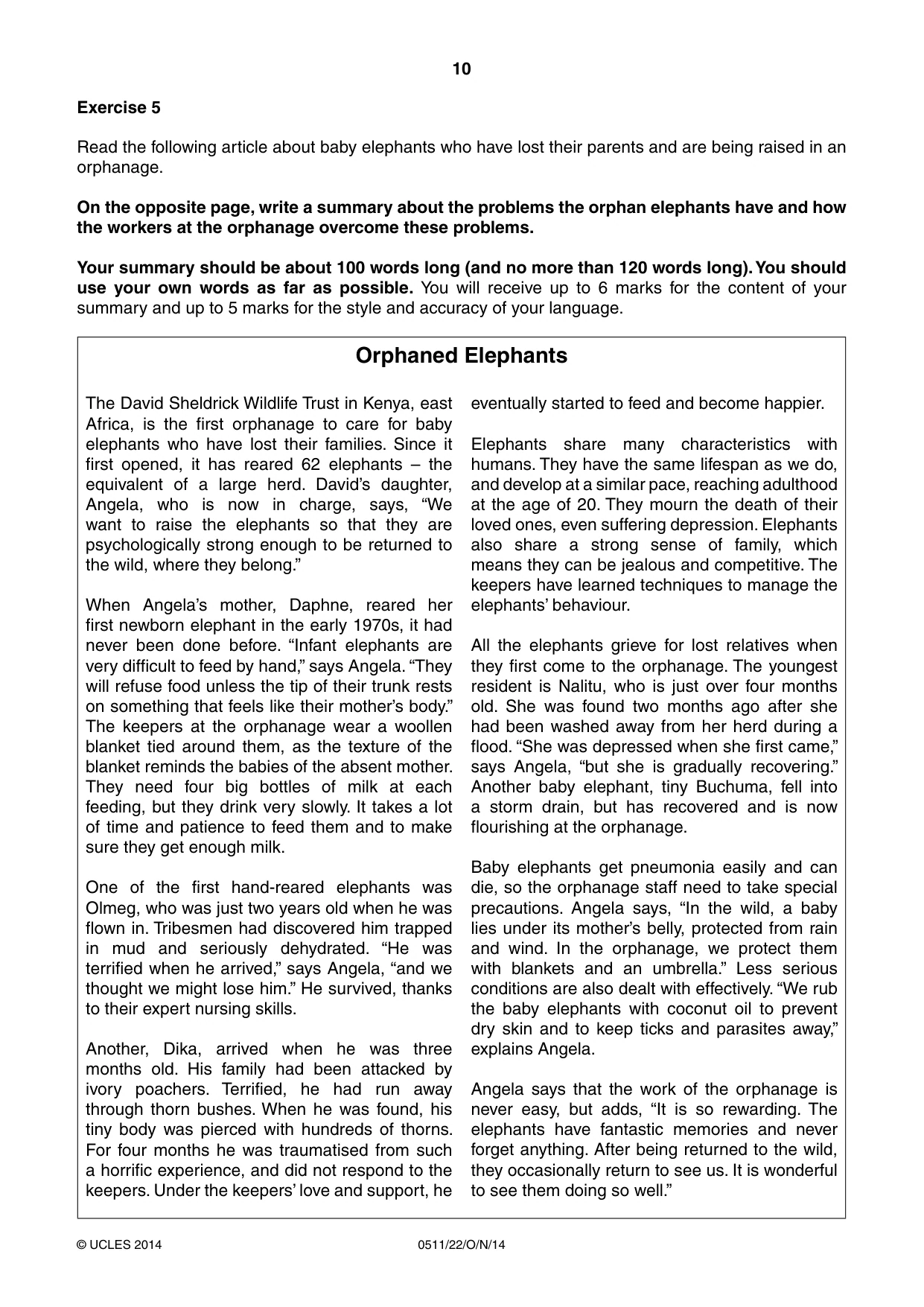 Cambridge IGCSE English - Second Language (count-in oral) 0511 2014 Oct/Nov Paper 2 · Variant 2 question paper, page 10 of 16