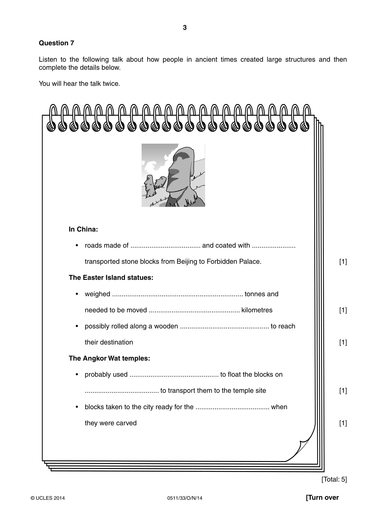 Cambridge IGCSE English - Second Language (count-in oral) 0511 2014 Oct/Nov Paper 3 · Variant 3 question paper, page 3 of 8
