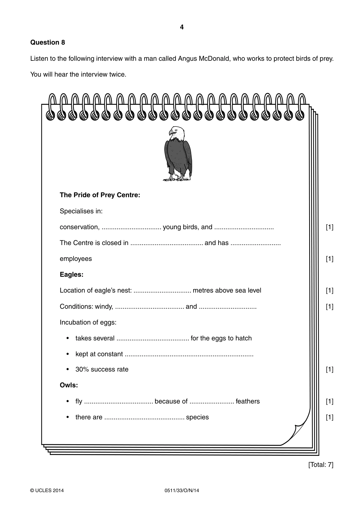 Cambridge IGCSE English - Second Language (count-in oral) 0511 2014 Oct/Nov Paper 3 · Variant 3 question paper, page 4 of 8