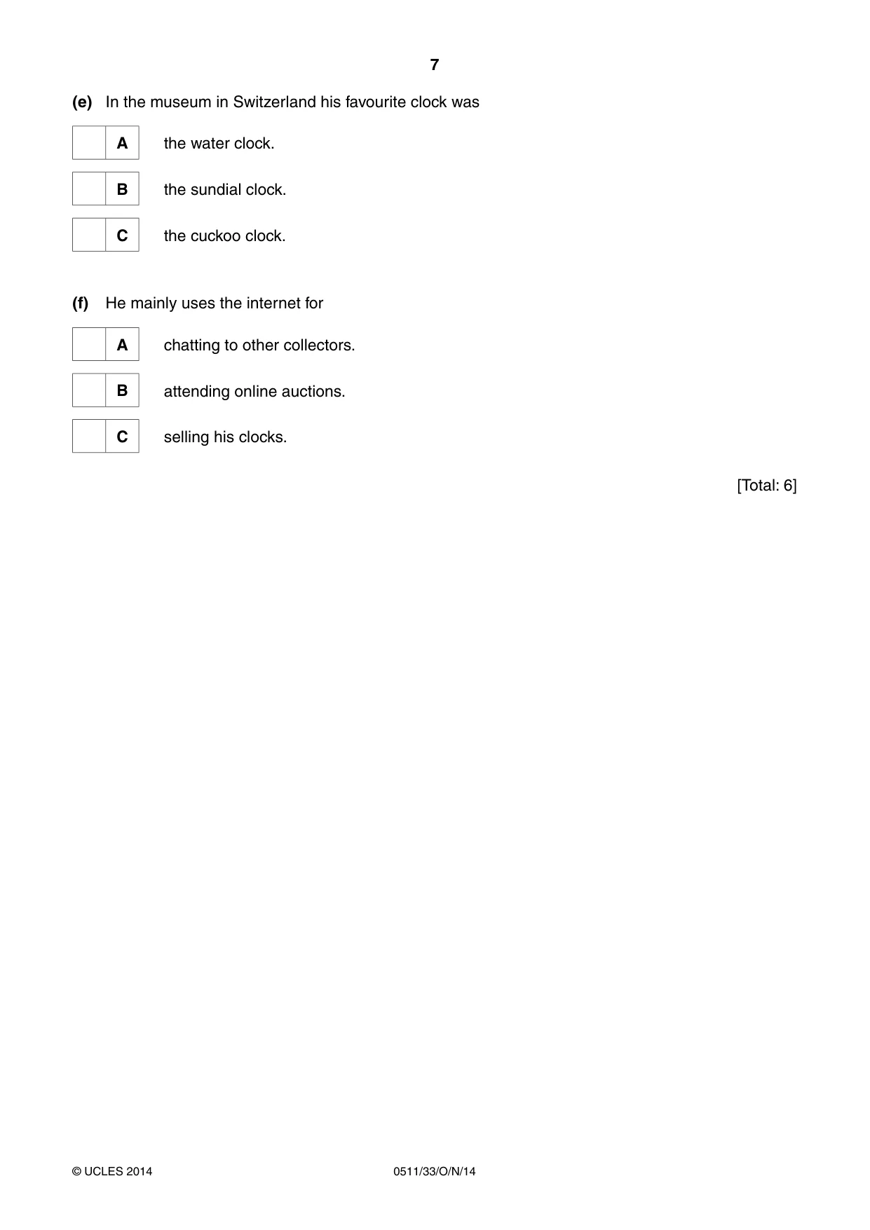 Cambridge IGCSE English - Second Language (count-in oral) 0511 2014 Oct/Nov Paper 3 · Variant 3 question paper, page 7 of 8