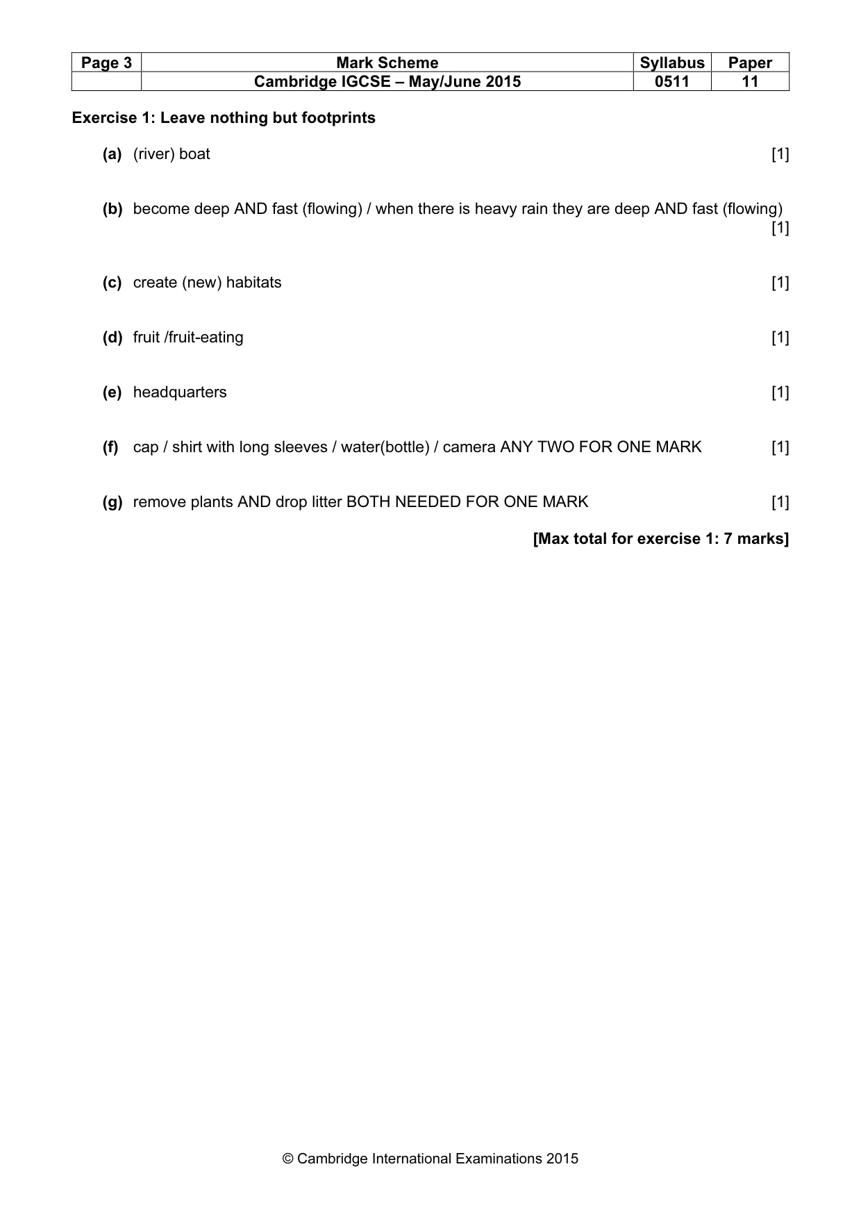 Mark scheme, page 3 of 11