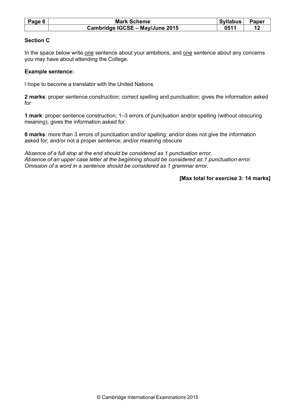 Mark scheme, page 6 of 11