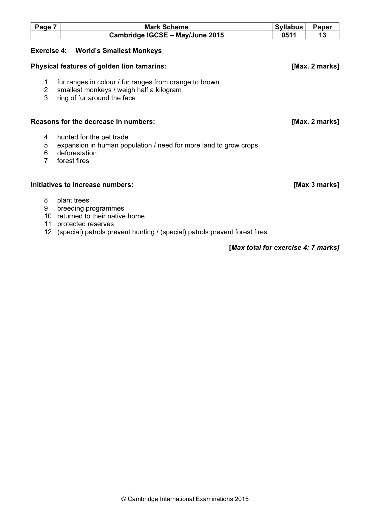 Mark scheme, page 7 of 11