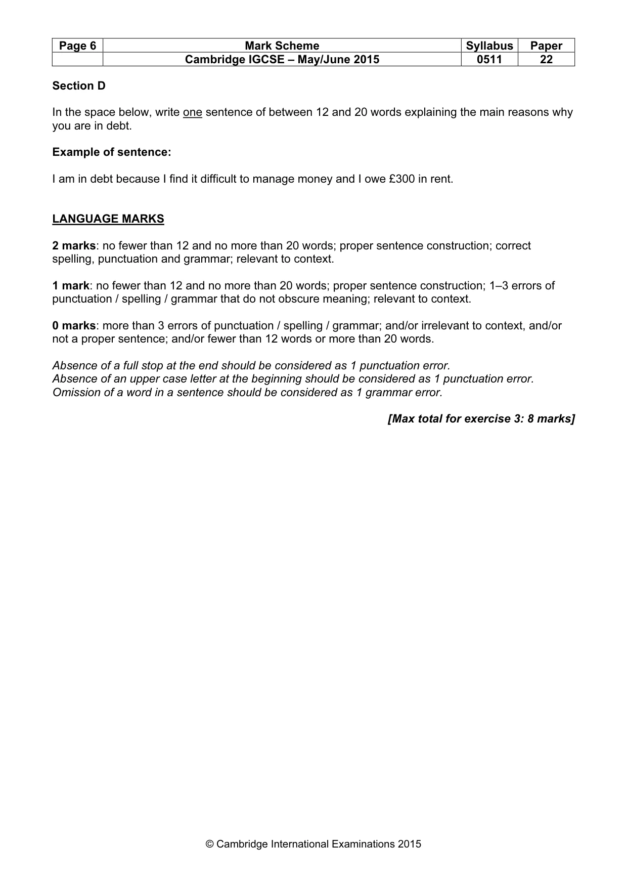 Mark scheme, page 6 of 11
