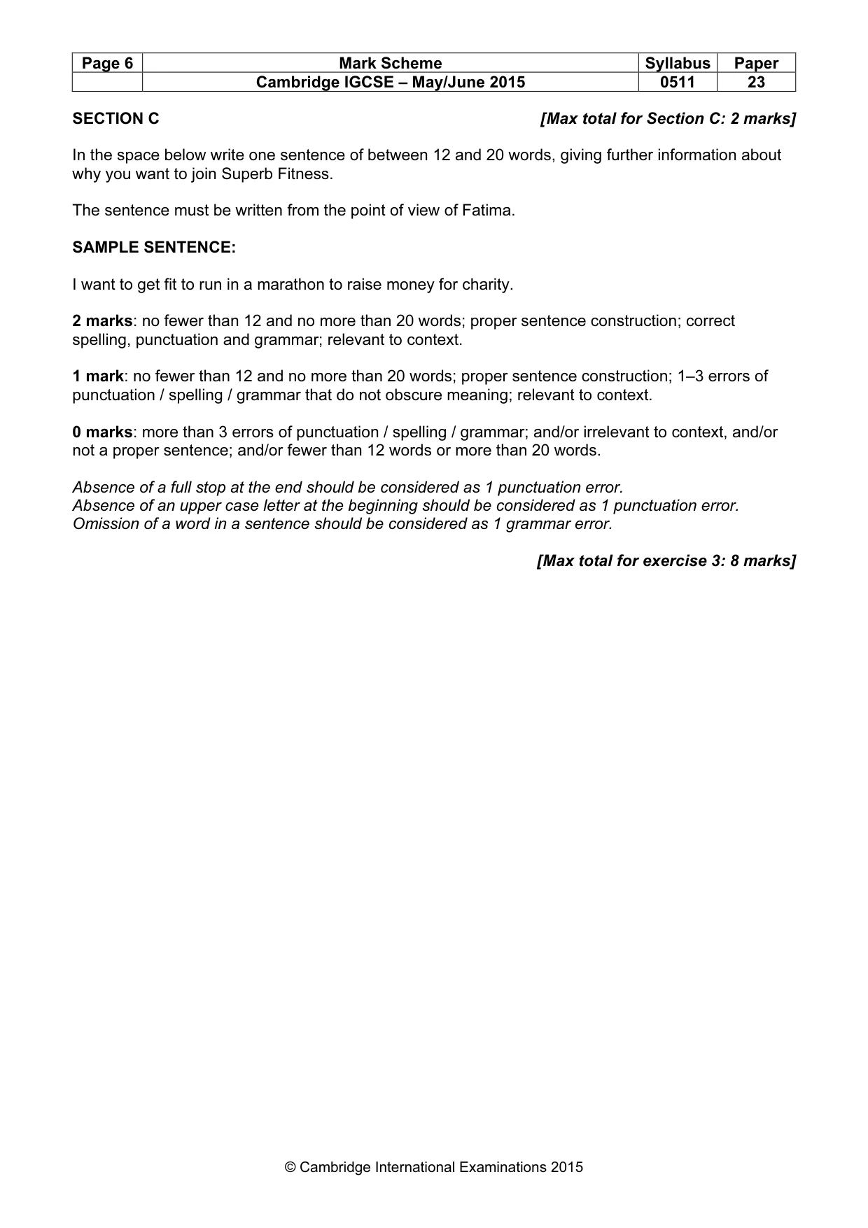 Mark scheme, page 6 of 12