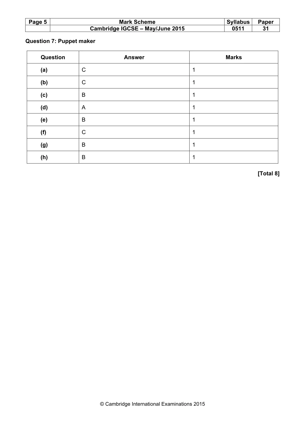 Mark scheme, page 5 of 13