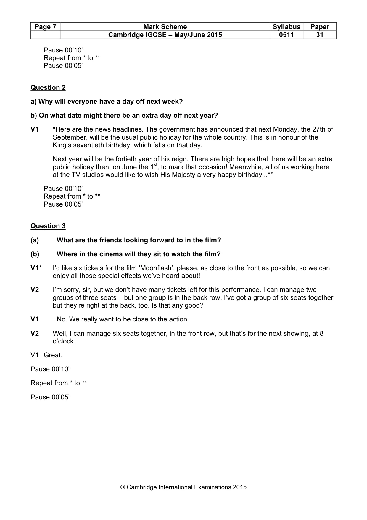 Mark scheme, page 7 of 13