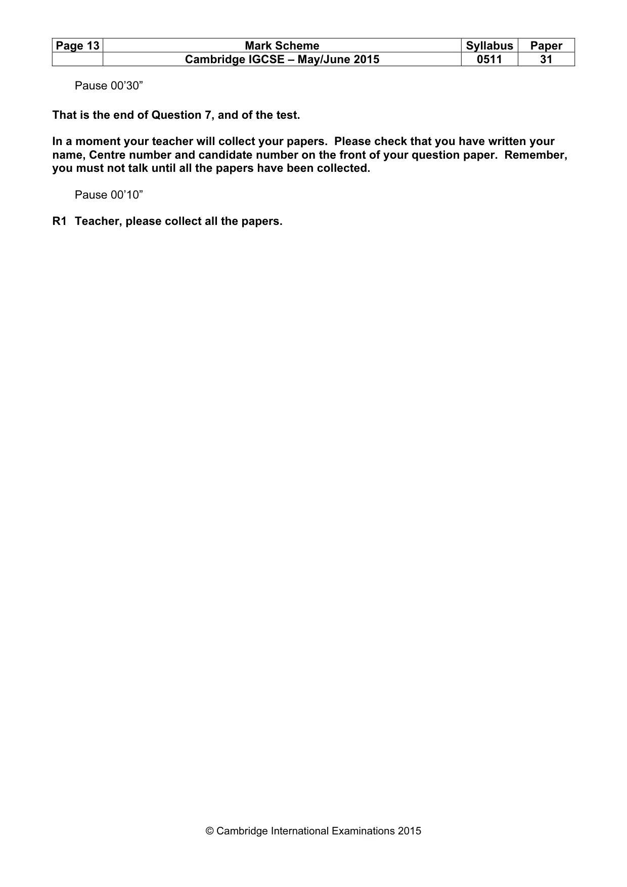Mark scheme, page 13 of 13