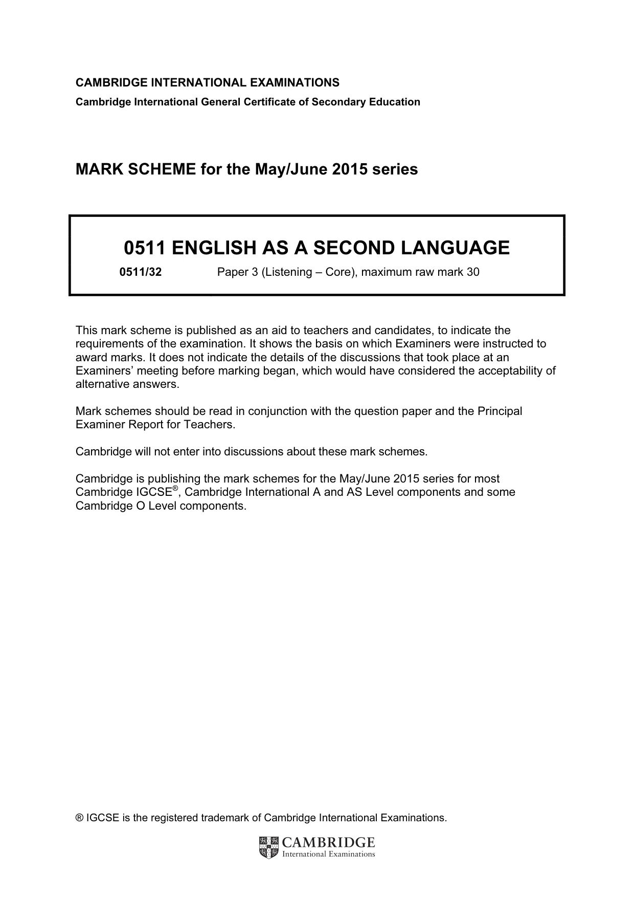 Mark scheme, page 1 of 11