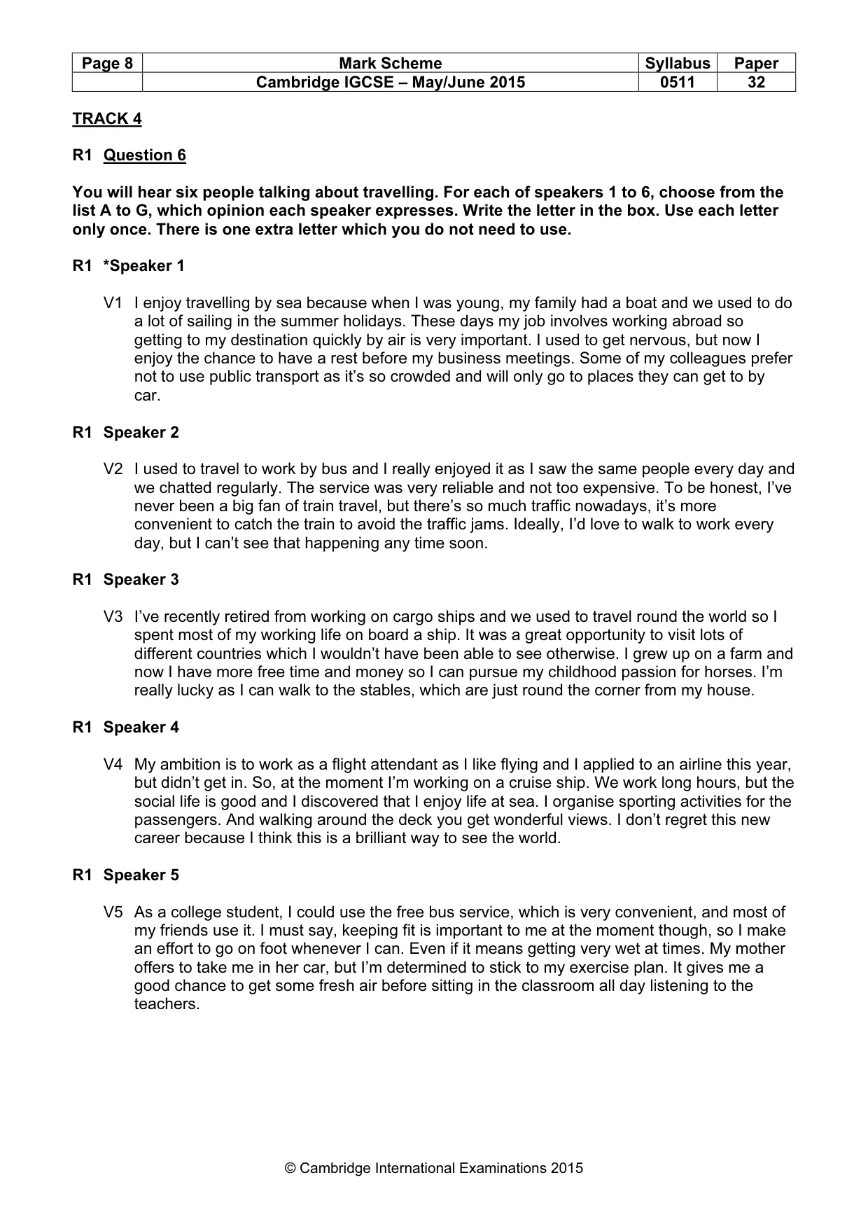 Mark scheme, page 8 of 11
