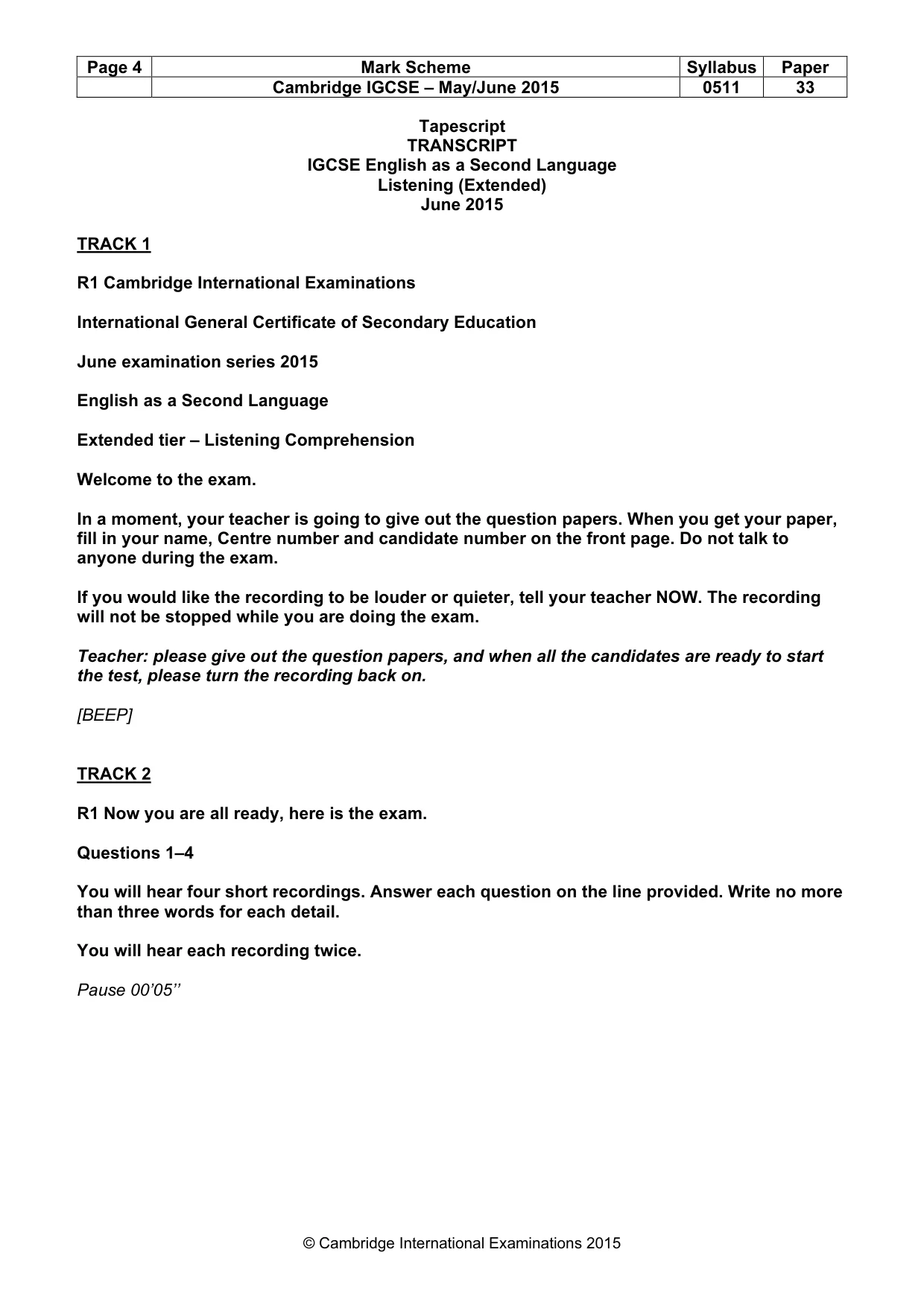 Mark scheme, page 4 of 11
