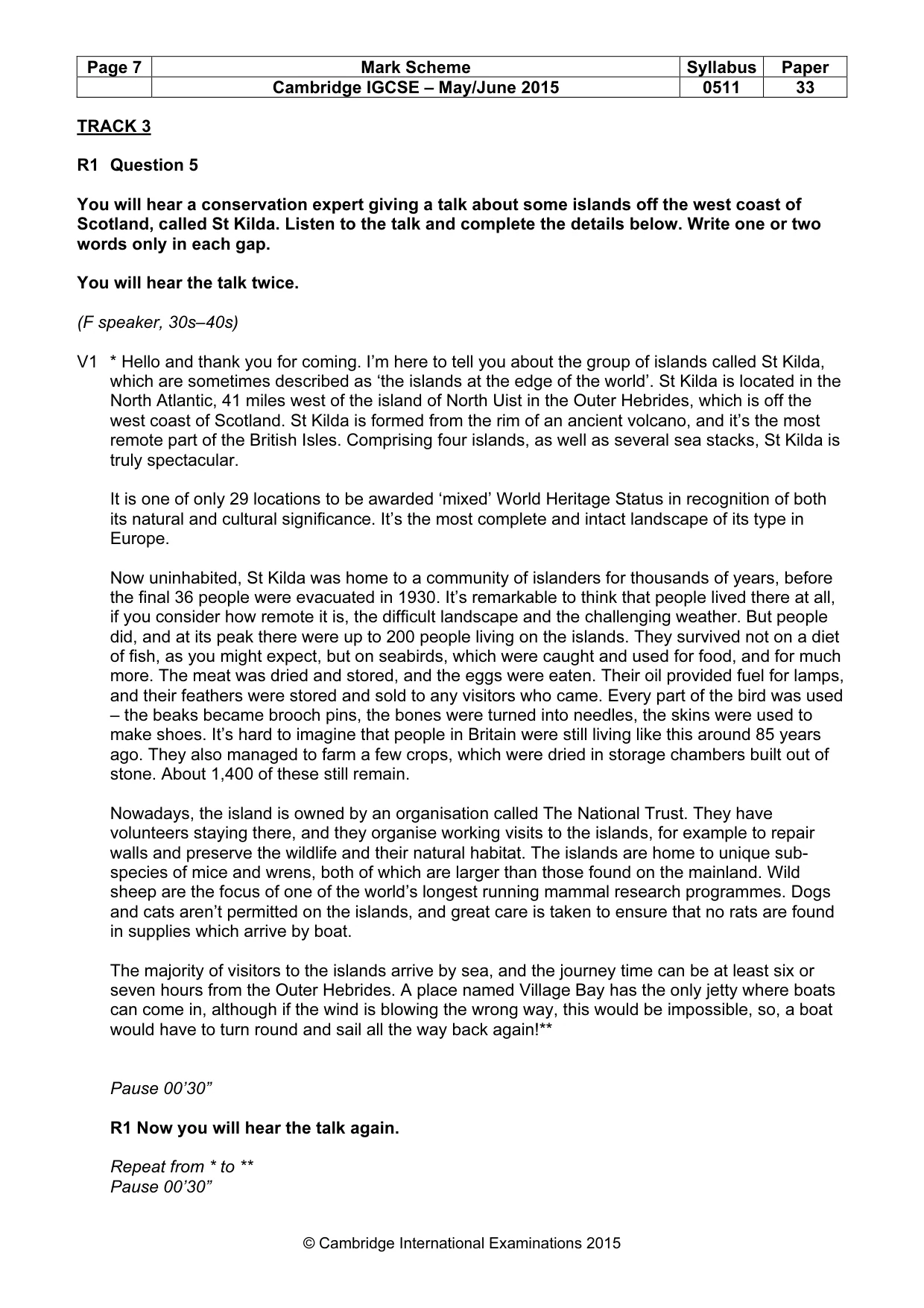 Mark scheme, page 7 of 11