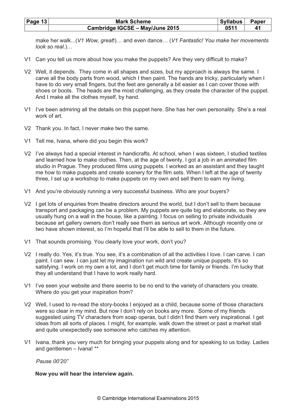 Mark scheme, page 13 of 17