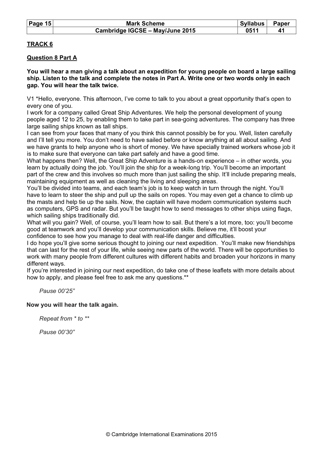Mark scheme, page 15 of 17