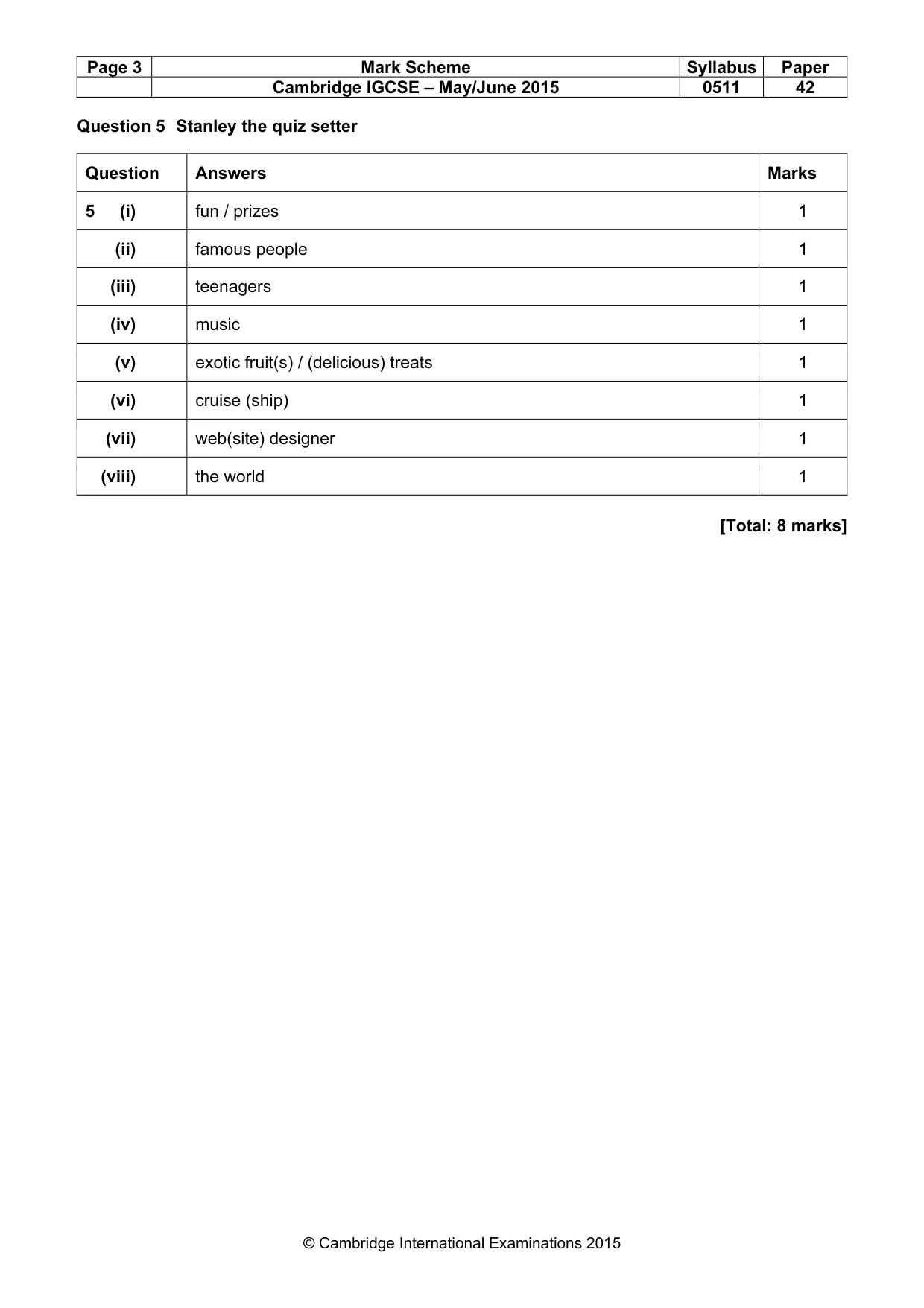 Mark scheme, page 3 of 17