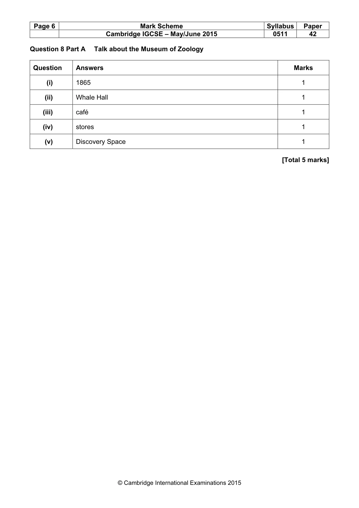Mark scheme, page 6 of 17