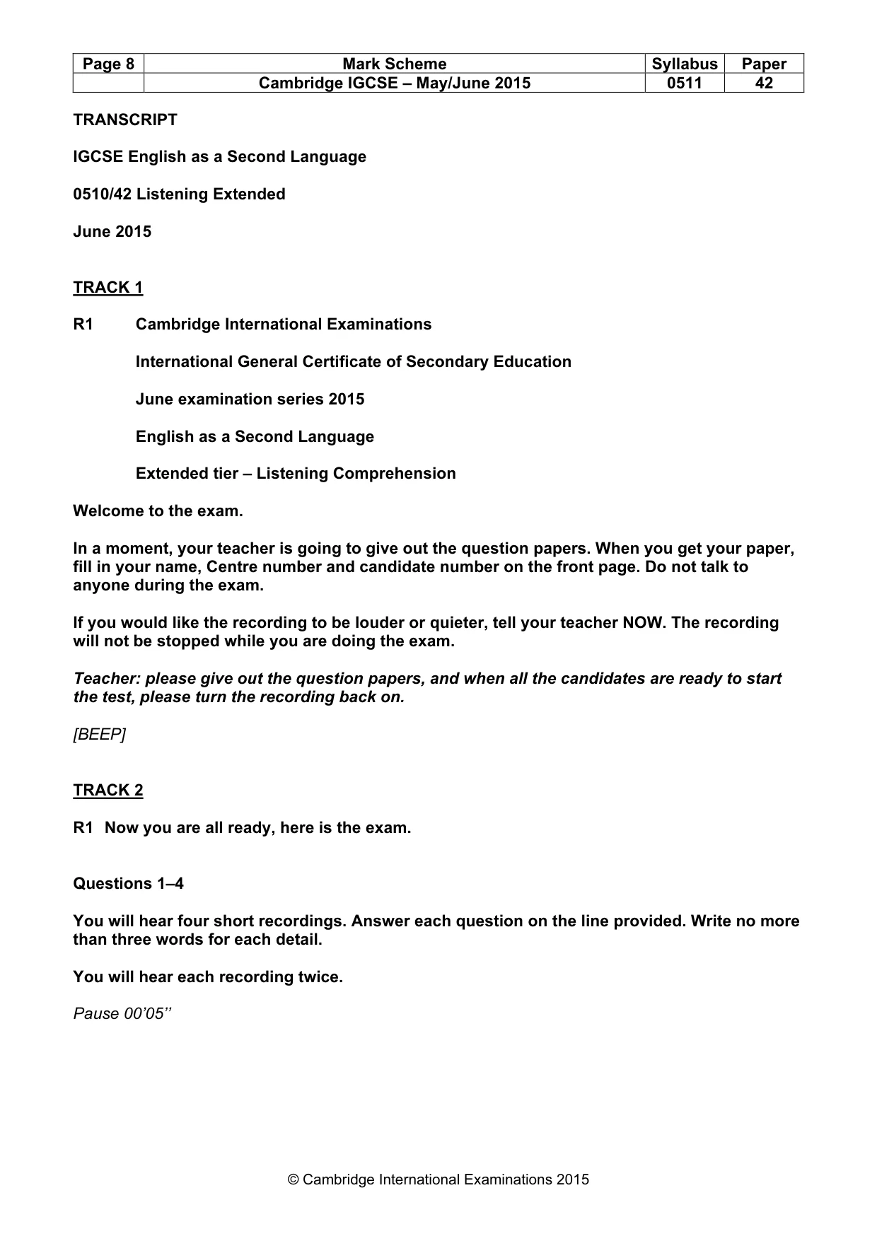 Mark scheme, page 8 of 17