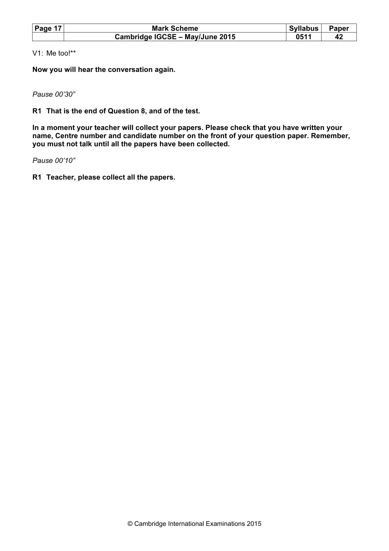 Mark scheme, page 17 of 17