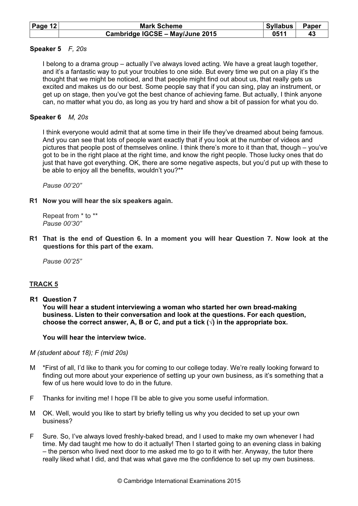 Mark scheme, page 12 of 16