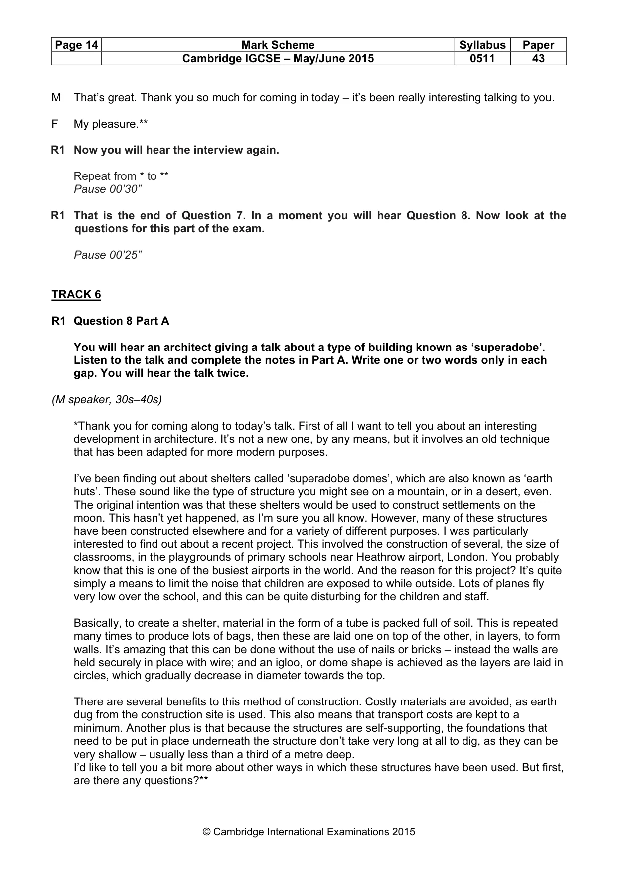 Mark scheme, page 14 of 16