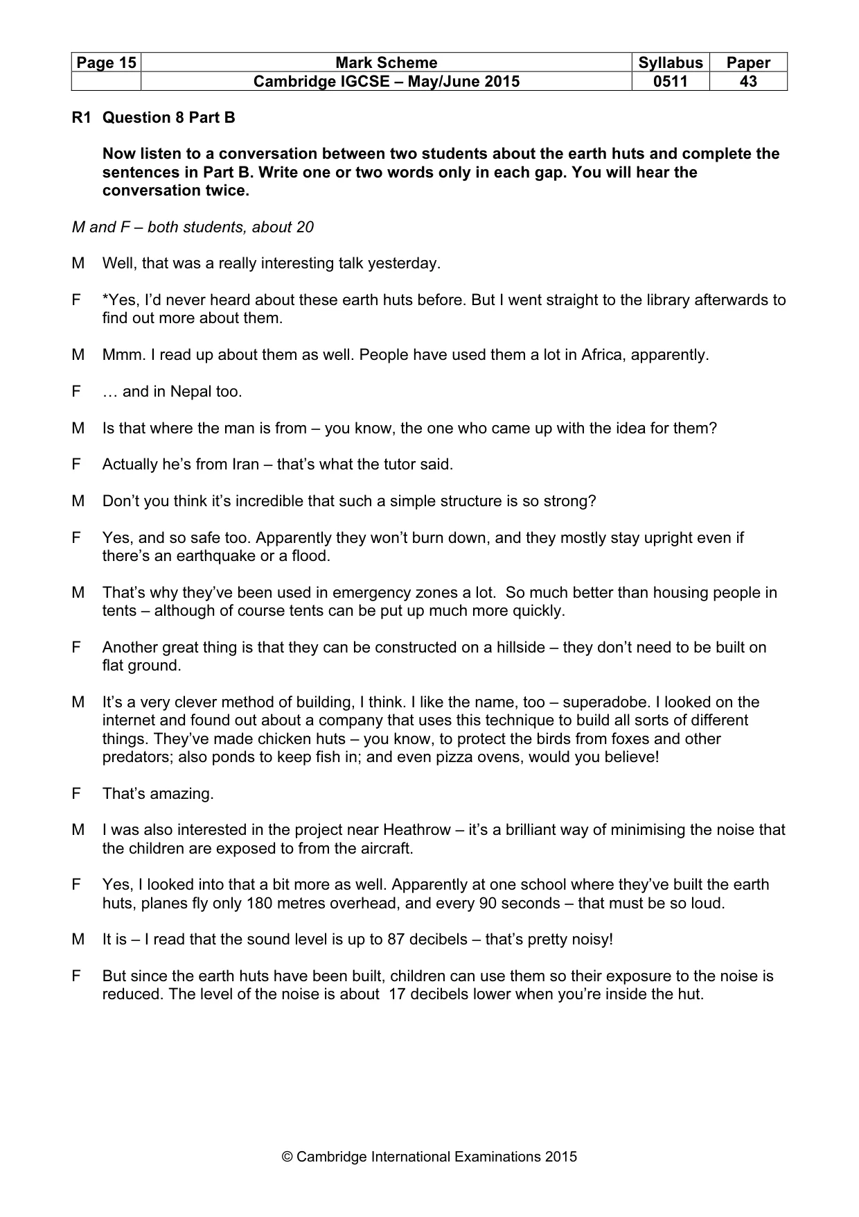 Mark scheme, page 15 of 16