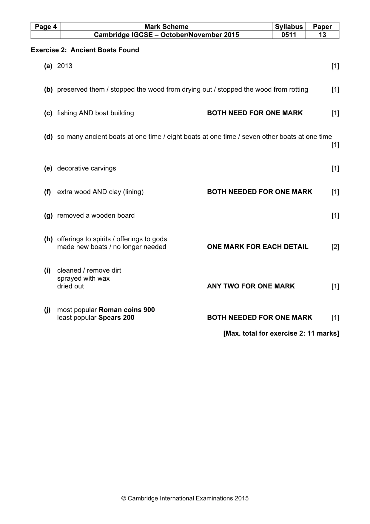 Mark scheme, page 4 of 11