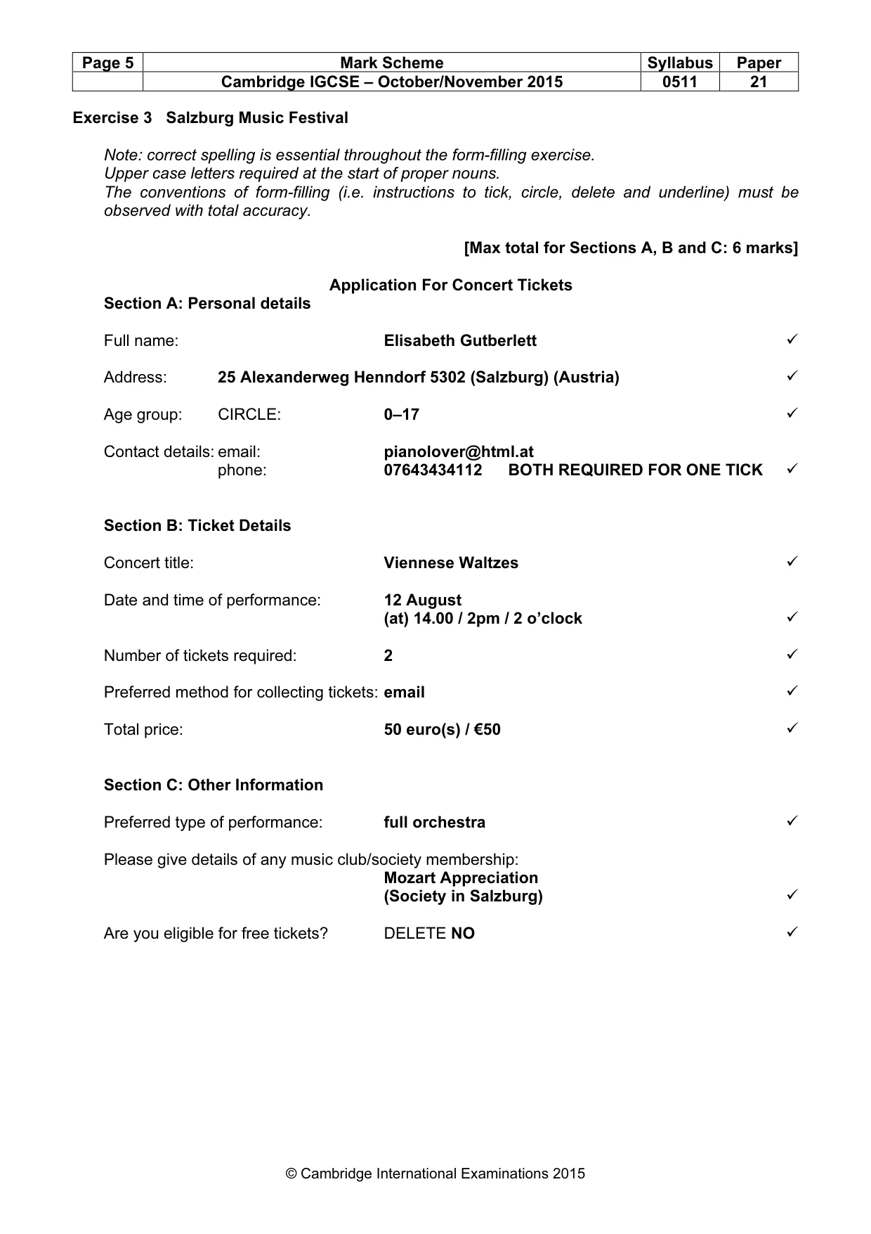 Mark scheme, page 5 of 13