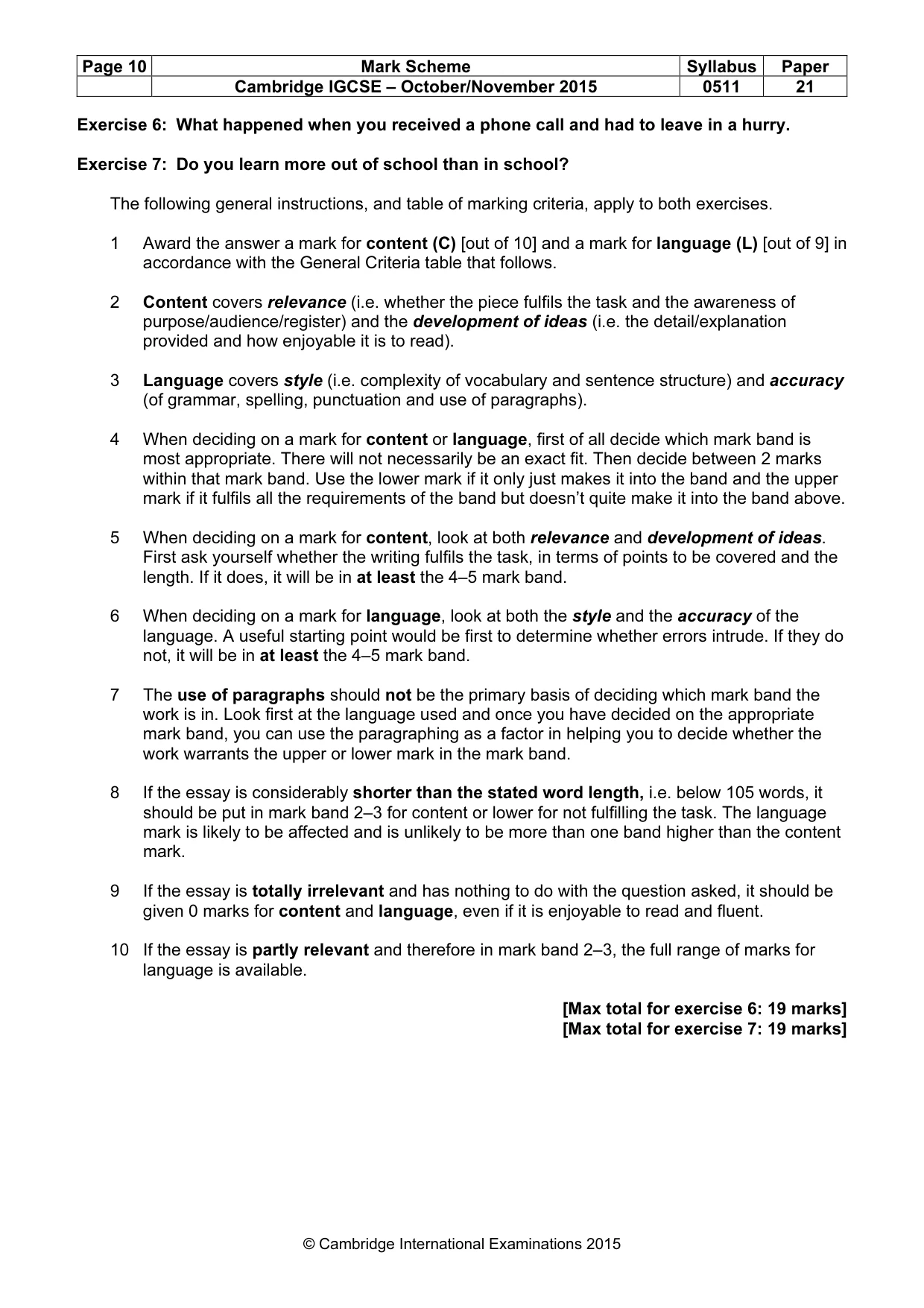 Mark scheme, page 10 of 13